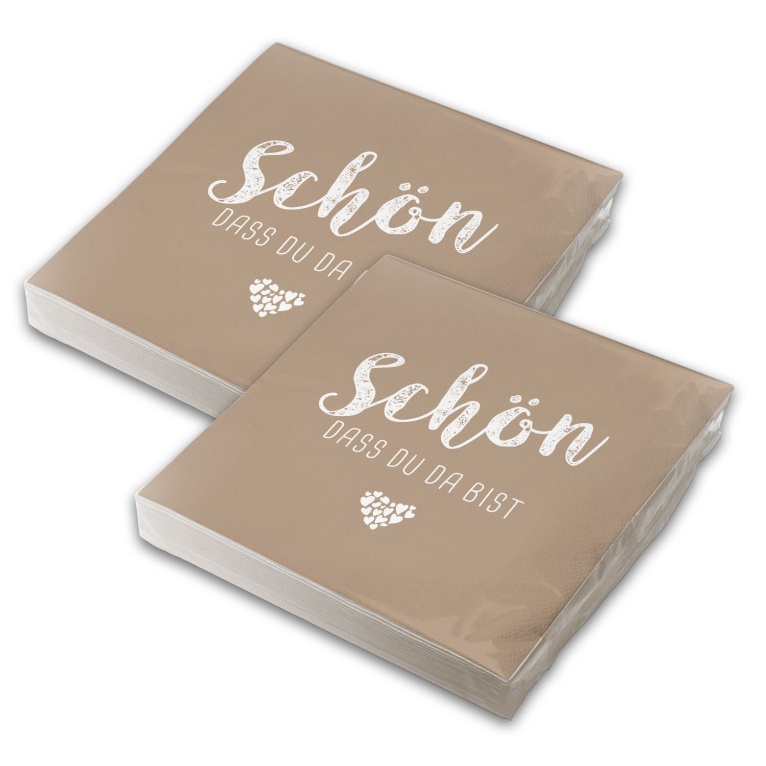 itenga 40x Serviette Sch�n dass du da bist latte macchiato