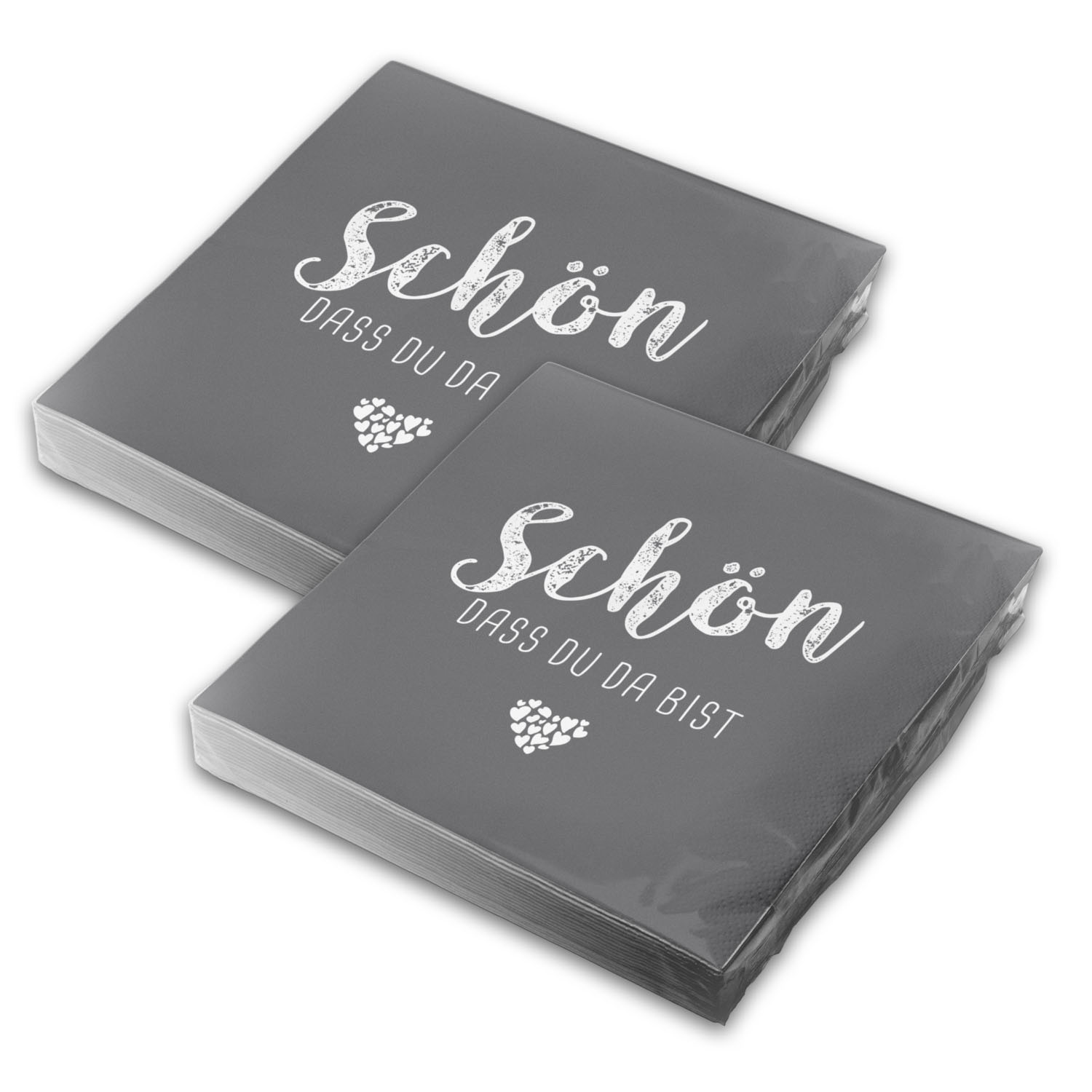 itenga 40x Serviette Sch�n dass du da bist taubengrau