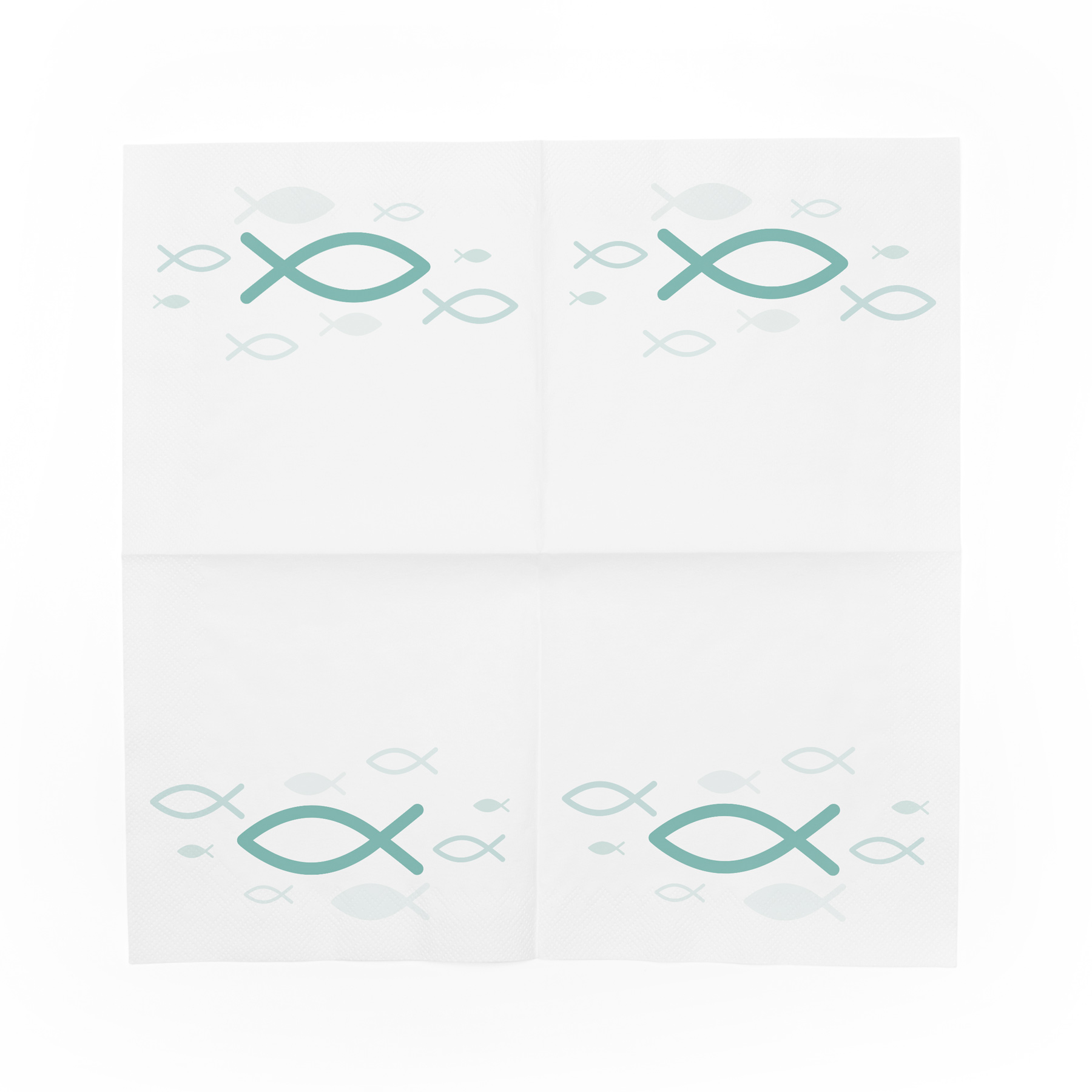 itenga Servietten Fisch t�rkis 30 x 30 cm 3-lagig 40 St�ck