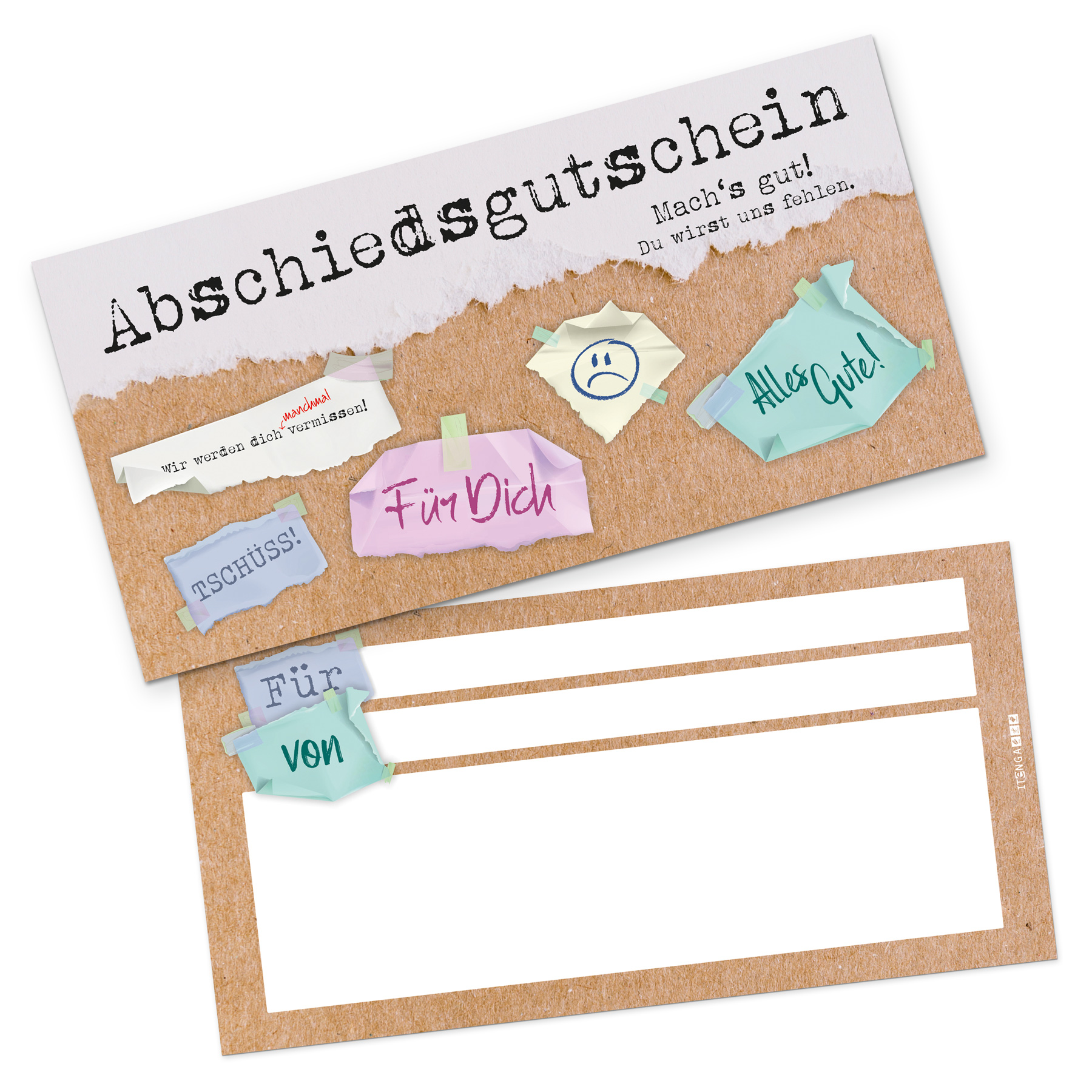 itenga Geschenkgutschein Abschied - Gutschein zum Ausf�l...
