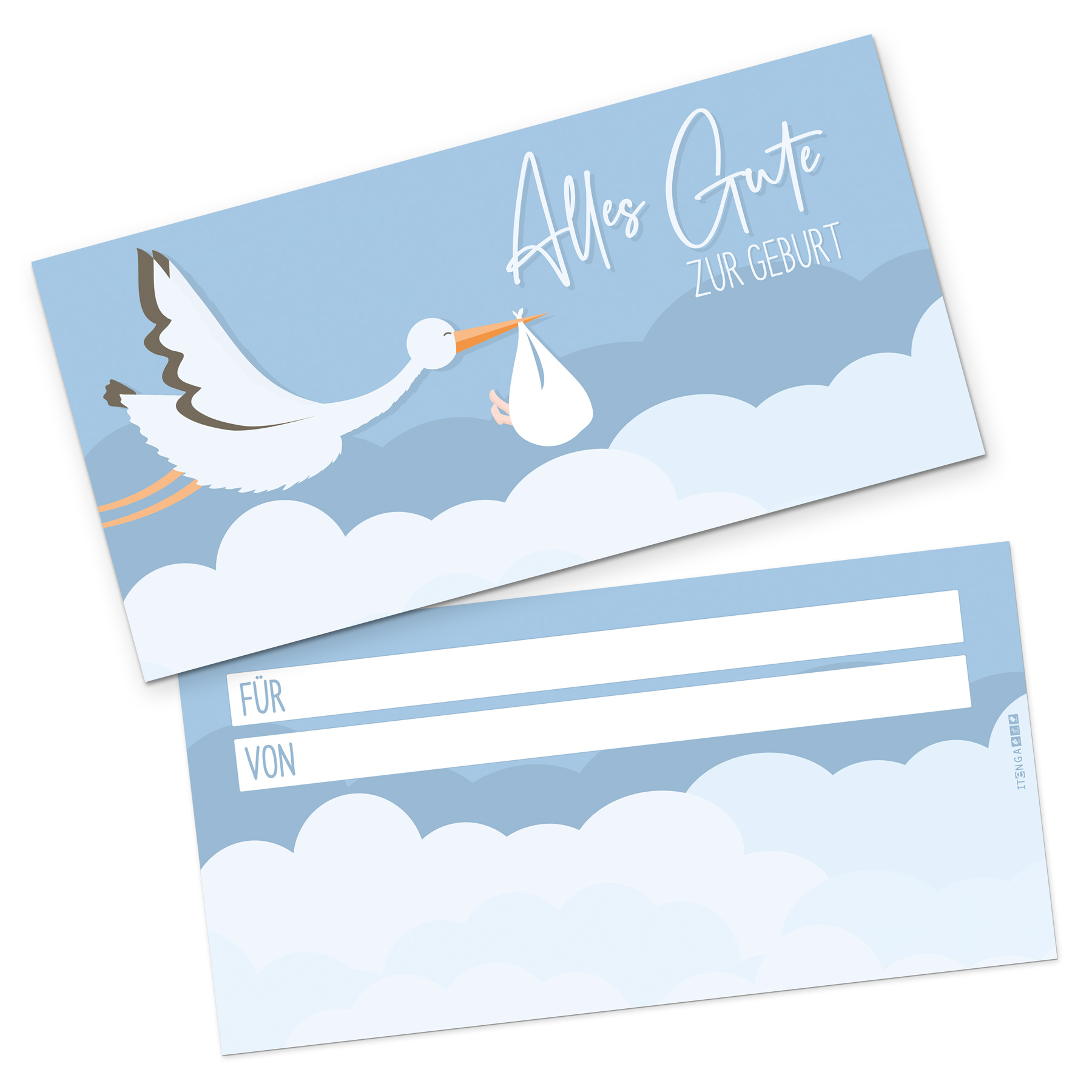 itenga Geschenkgutschein Geburt / Storch Gutschein zum A...