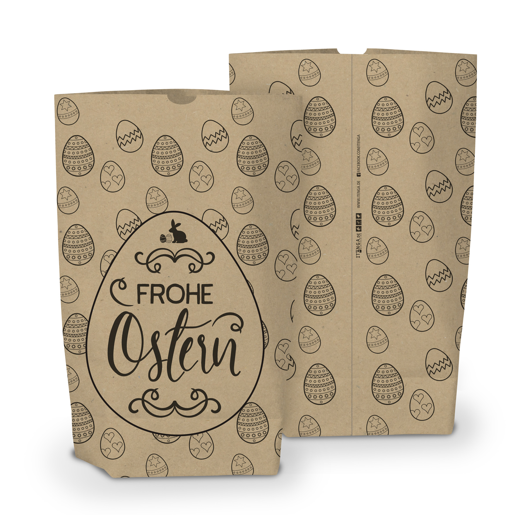 itenga Geschenkt�te Frohe Ostern Eier 17x6cm Muster brau...