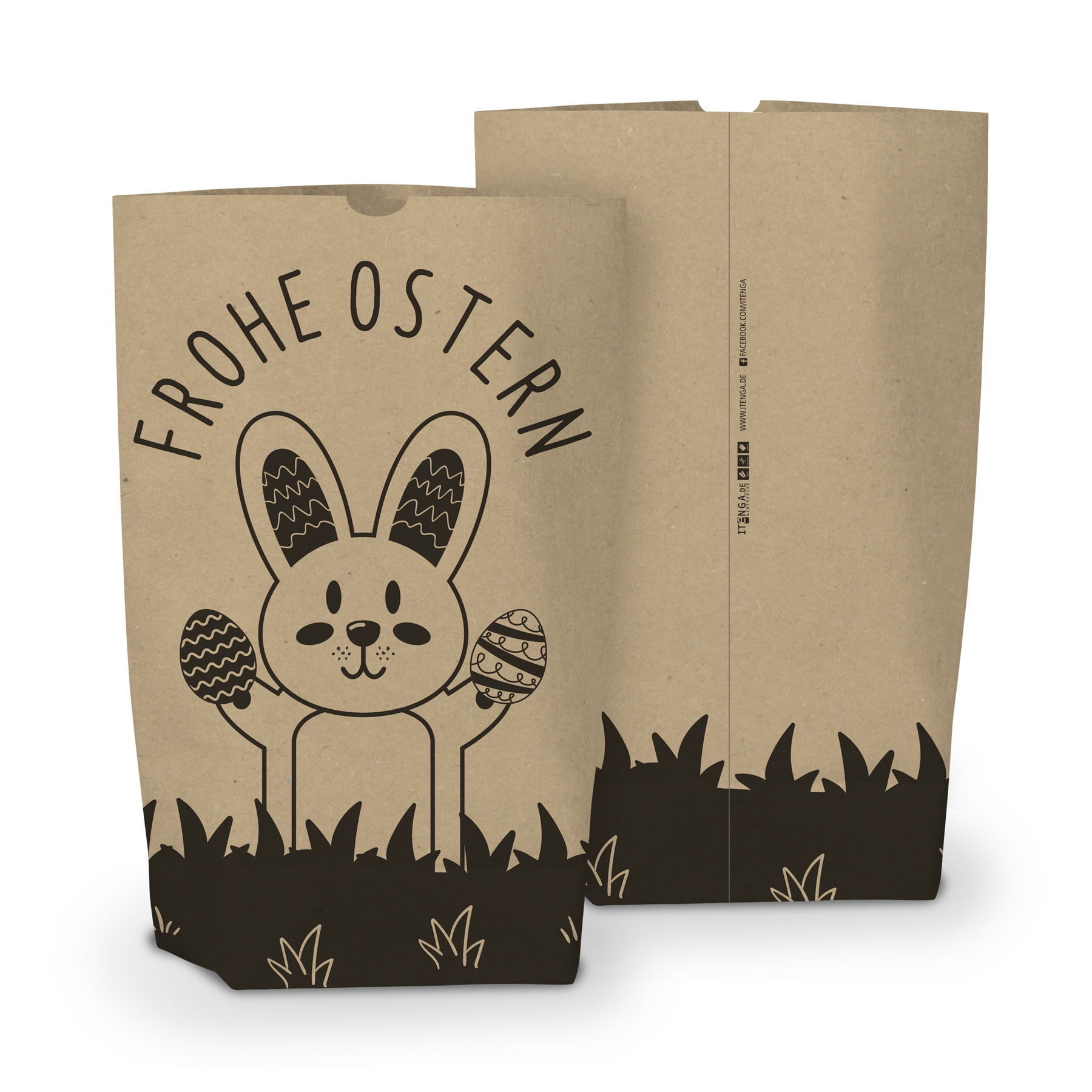itenga Geschenkt�te Frohe Ostern Hasenbande 17x6cm Muste...