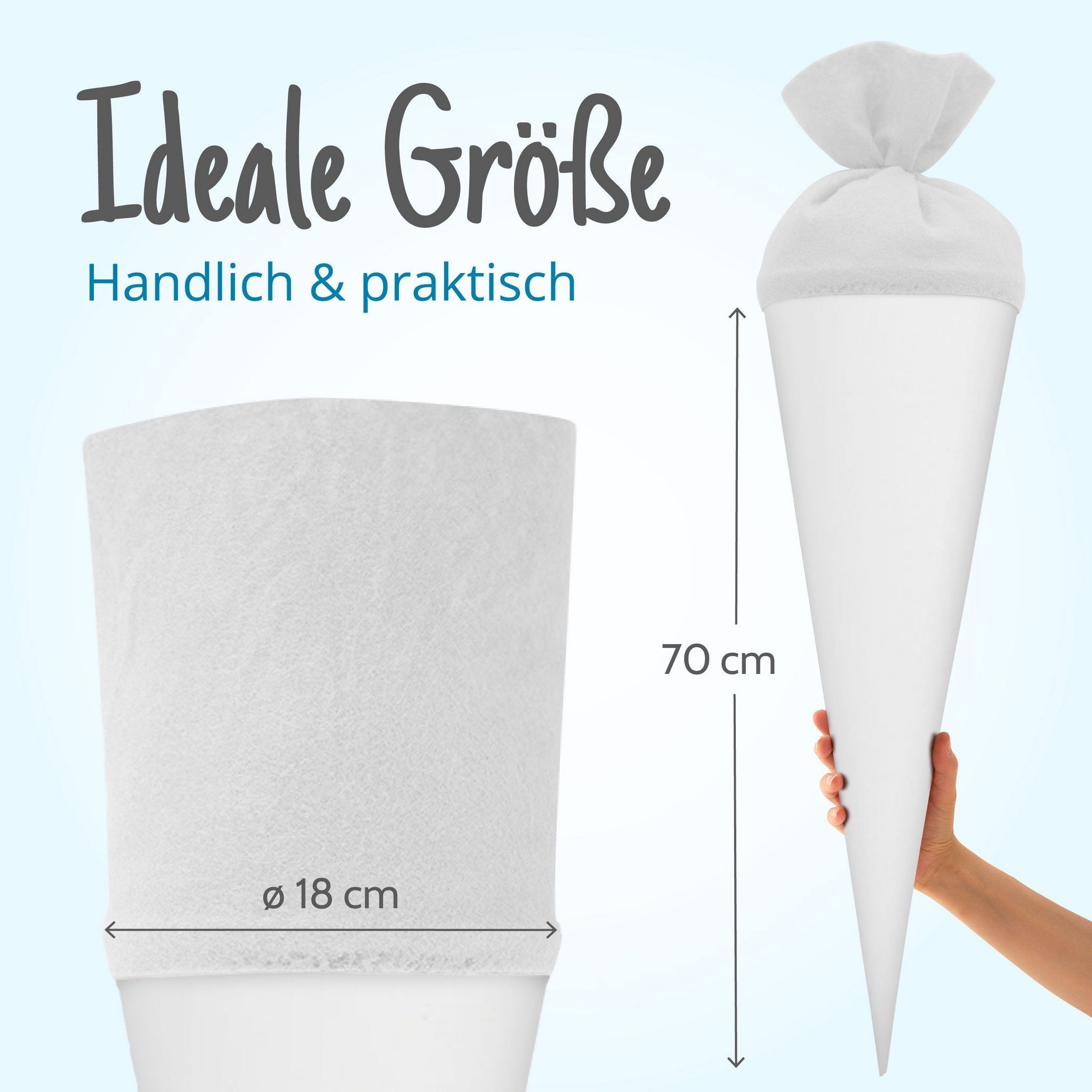 itenga Bastelschult�te 70cm rund mit Filzverschluss WEISS