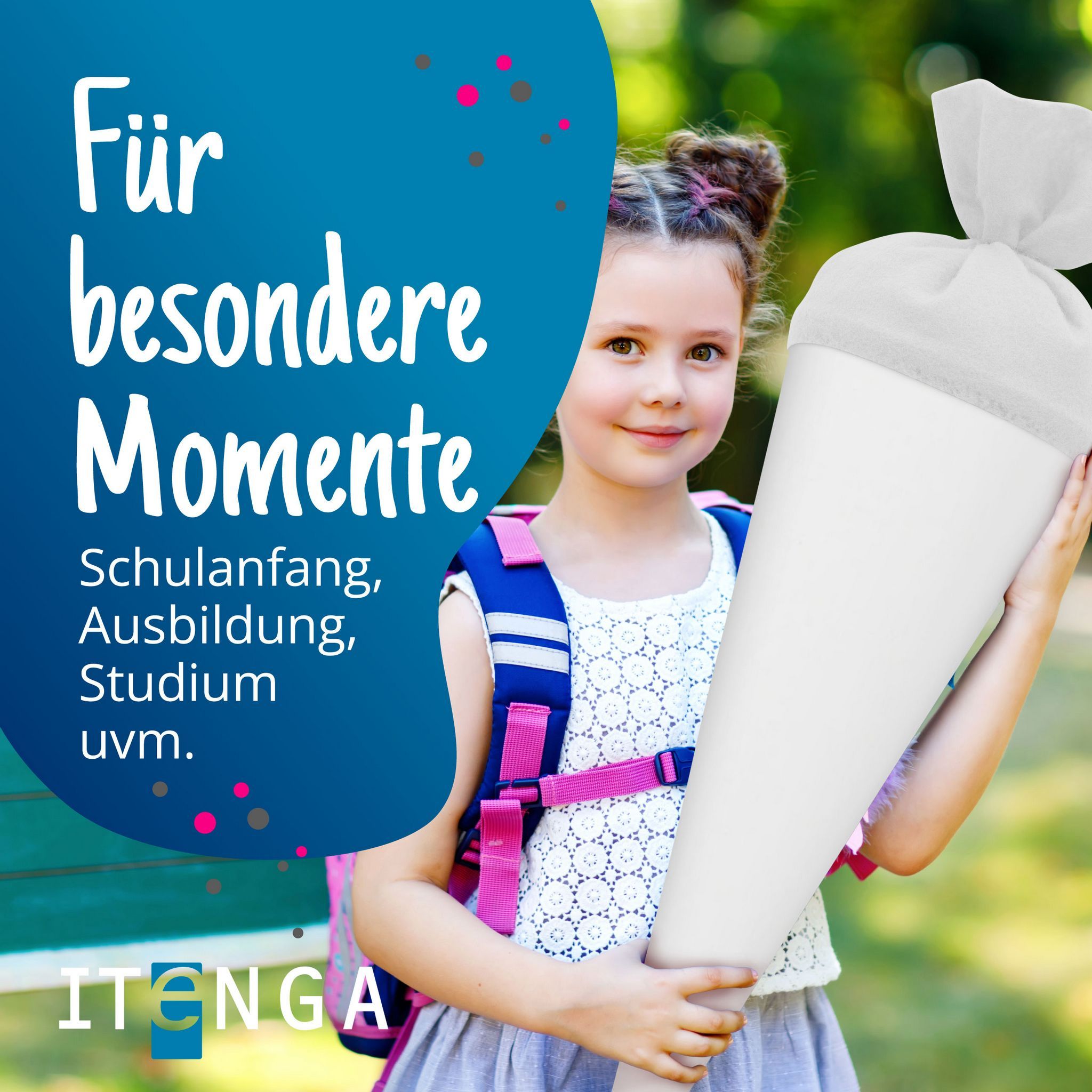 itenga Bastelschult�te 70cm rund mit Filzverschluss WEISS