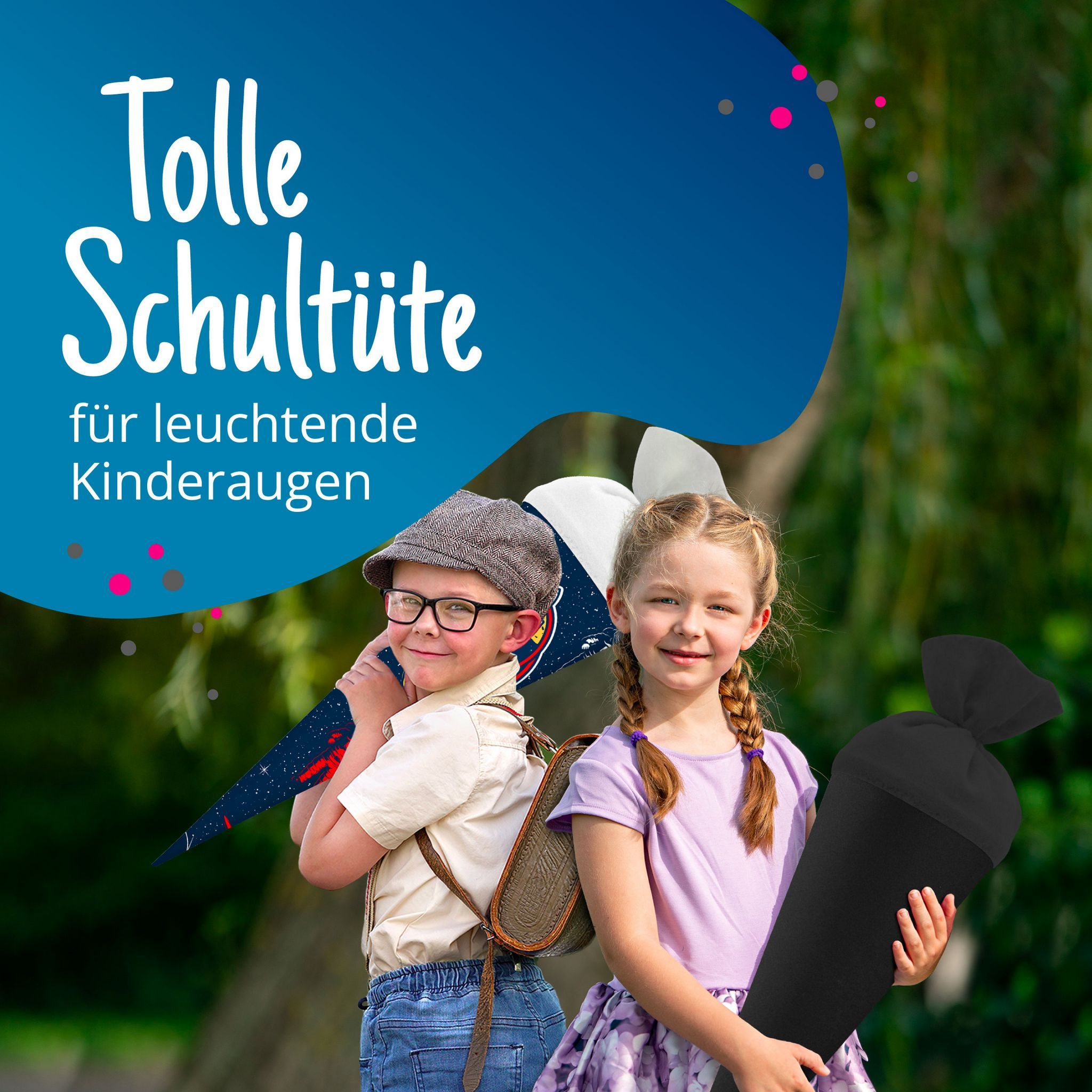 itenga Bastelschult�te 70cm rund mit Filzverschluss SCHWARZ
