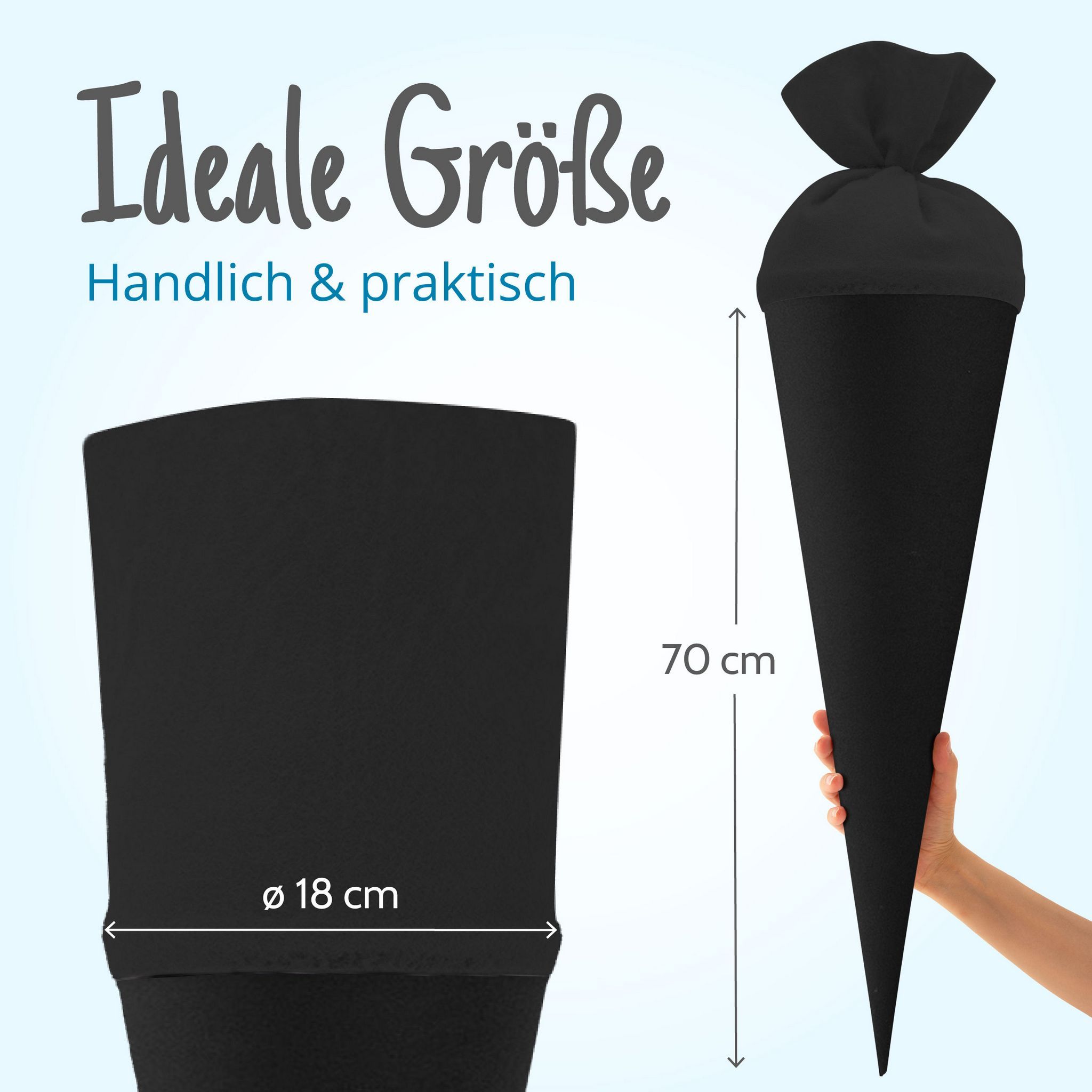 itenga Bastelschult�te 70cm rund mit Filzverschluss SCHWARZ