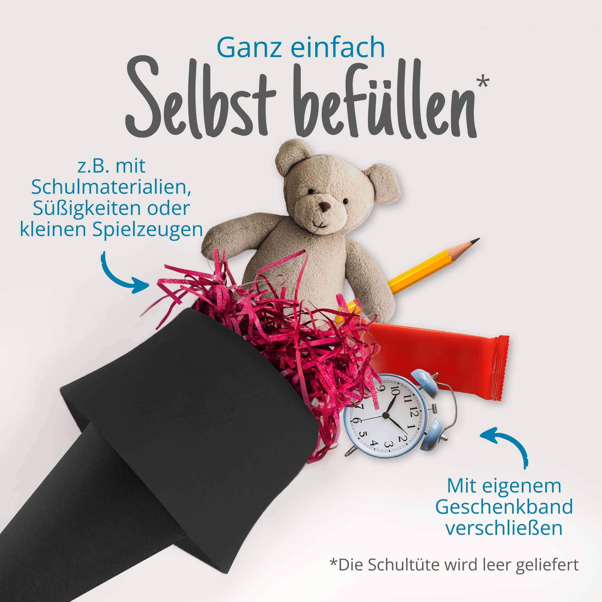 itenga Bastelschult�te 70cm rund mit Filzverschluss SCHWARZ