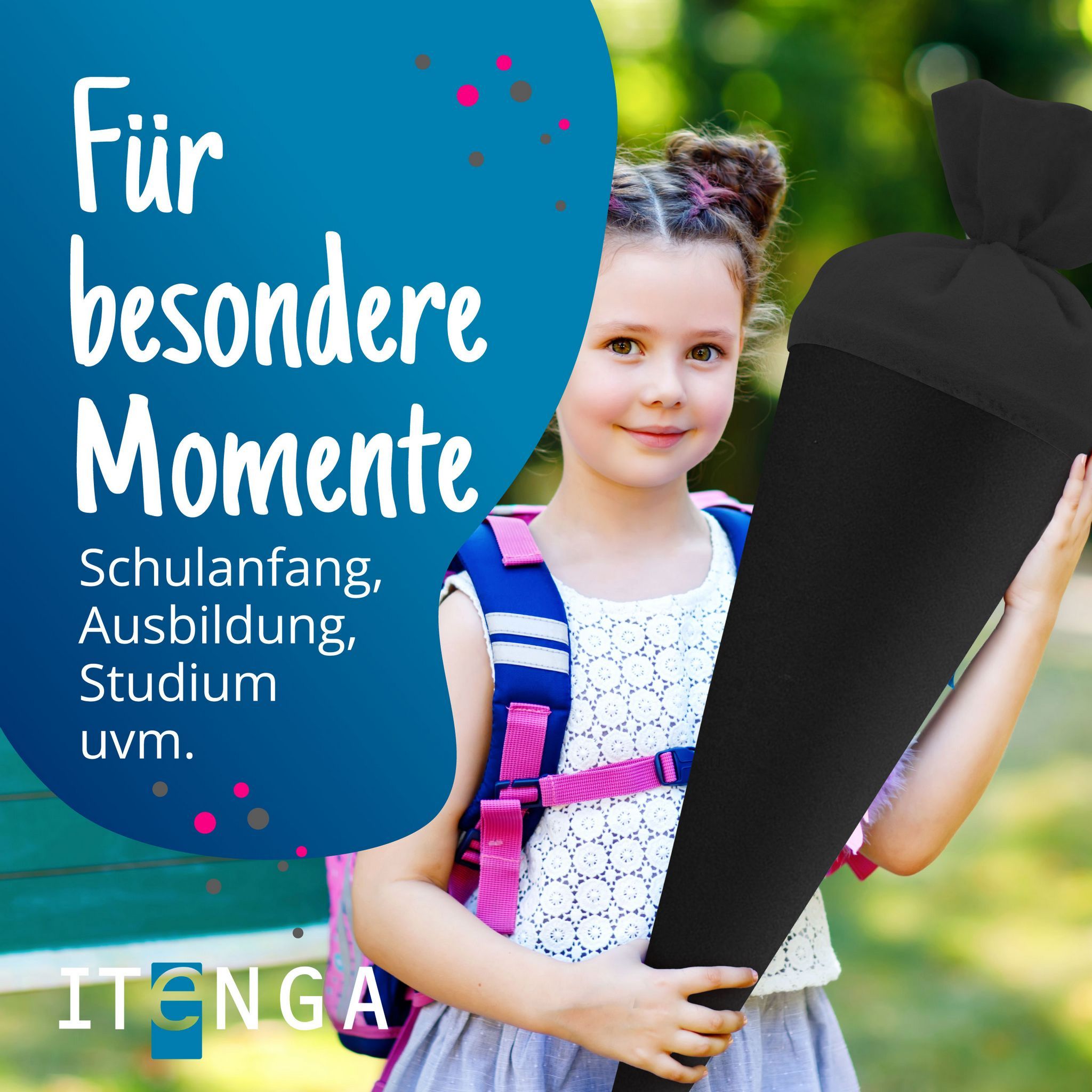 itenga Bastelschult�te 70cm rund mit Filzverschluss SCHWARZ