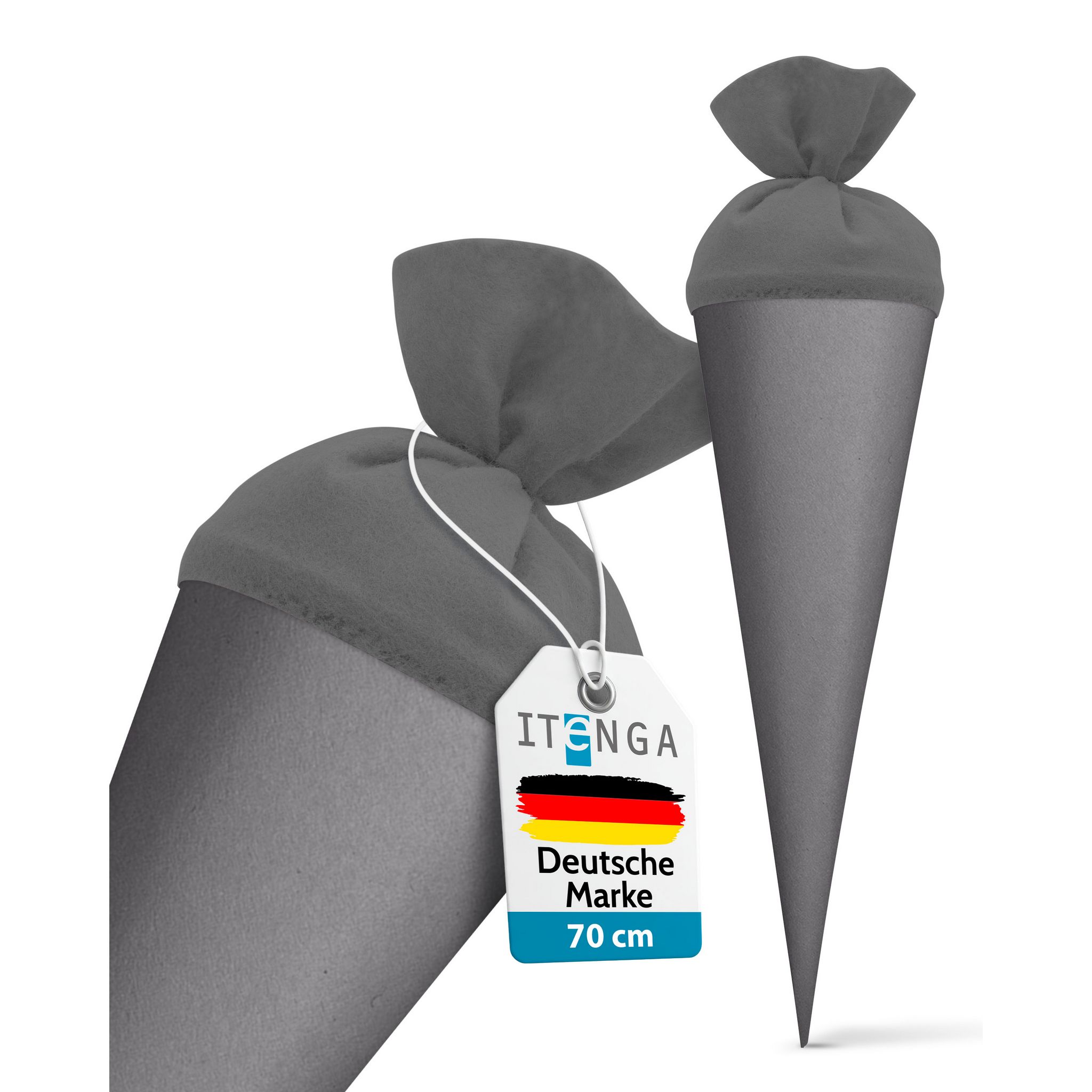 itenga Bastelschult�te 70cm rund mit Filzverschluss GRAU