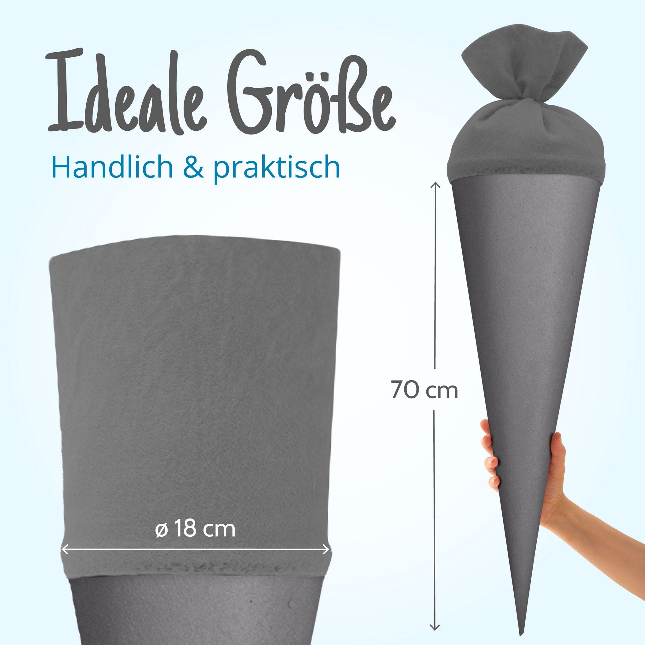itenga Bastelschult�te 70cm rund mit Filzverschluss GRAU
