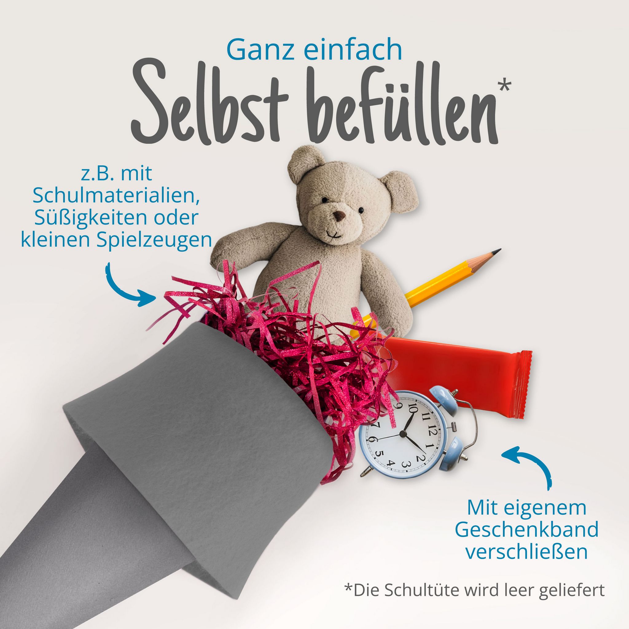 itenga Bastelschult�te 70cm rund mit Filzverschluss GRAU