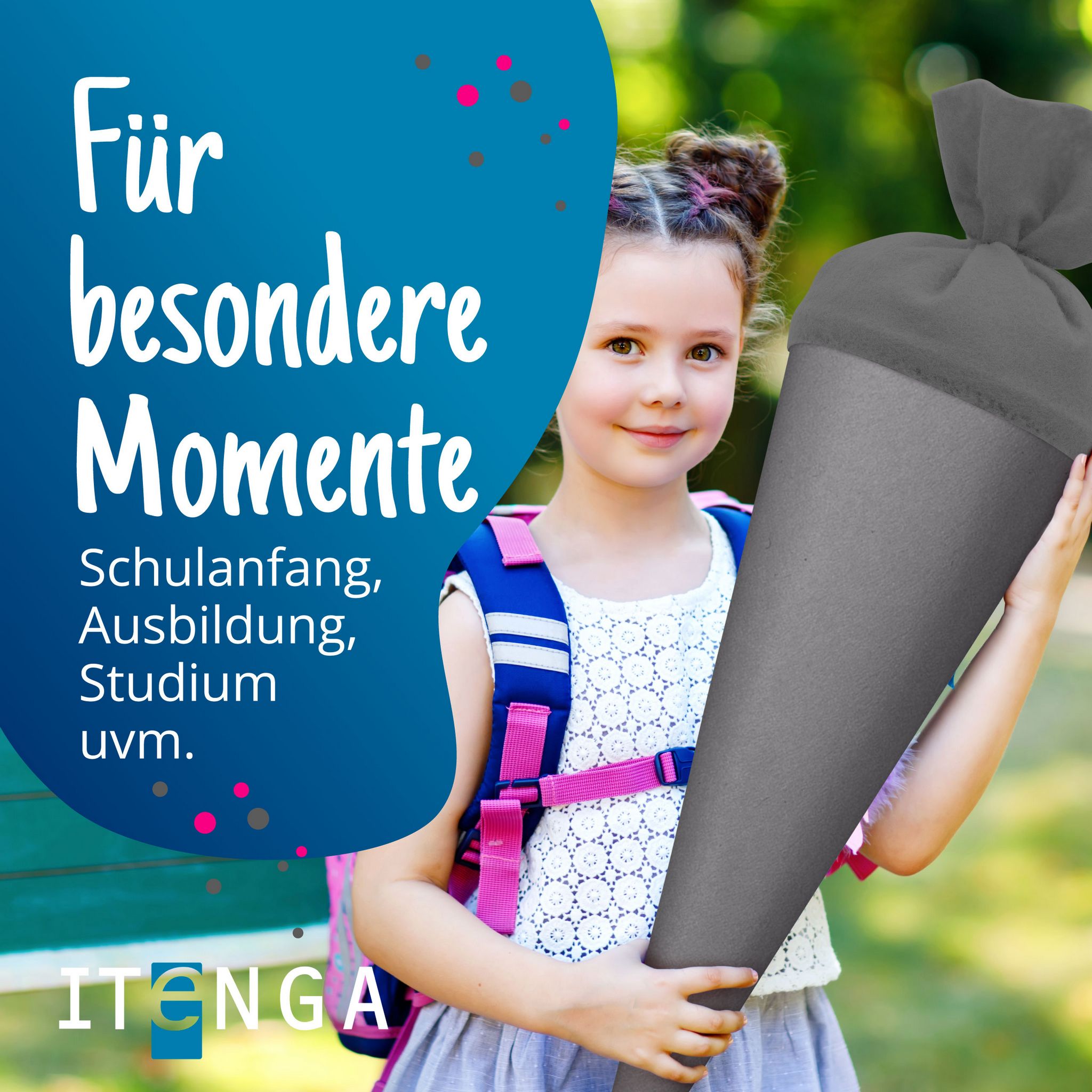 itenga Bastelschult�te 70cm rund mit Filzverschluss GRAU