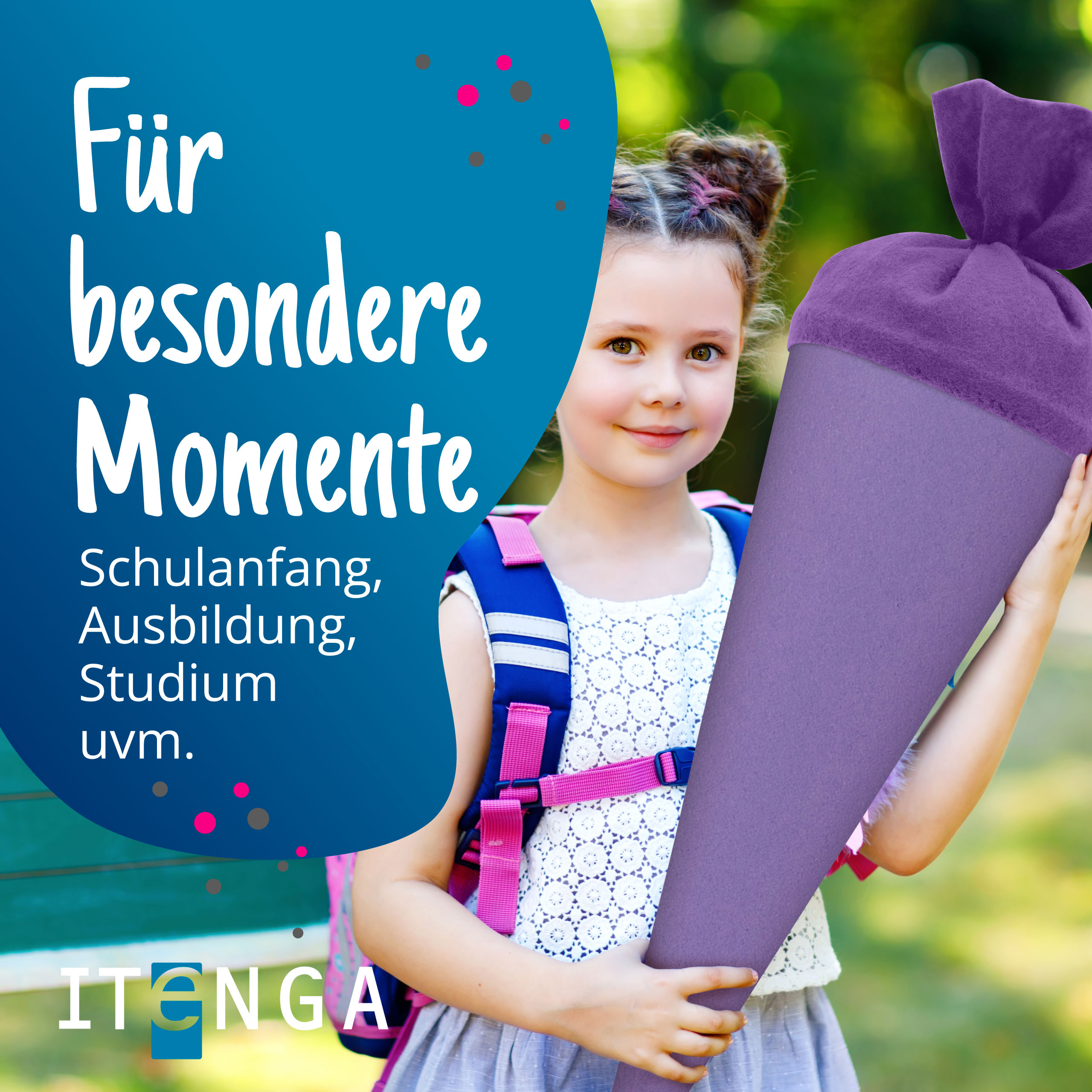 itenga Bastelschult�te 70cm rund mit Filzverschluss LILA