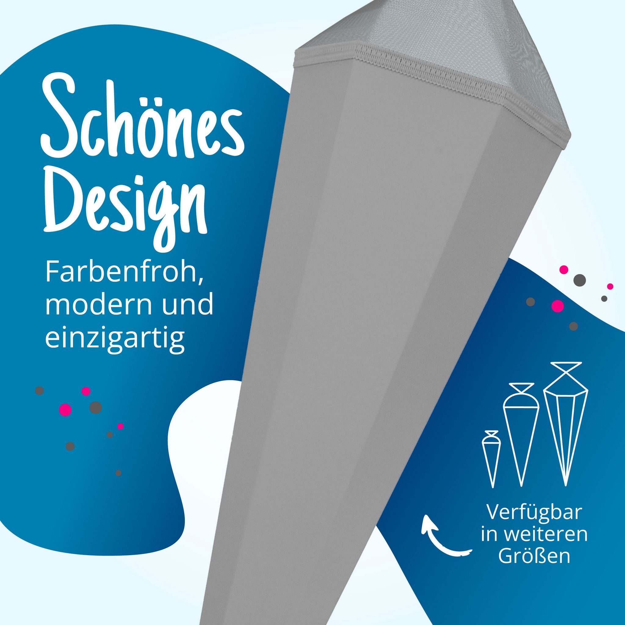 itenga Bastelschult�te mit Verschluss GRAU 6eckig 85cm