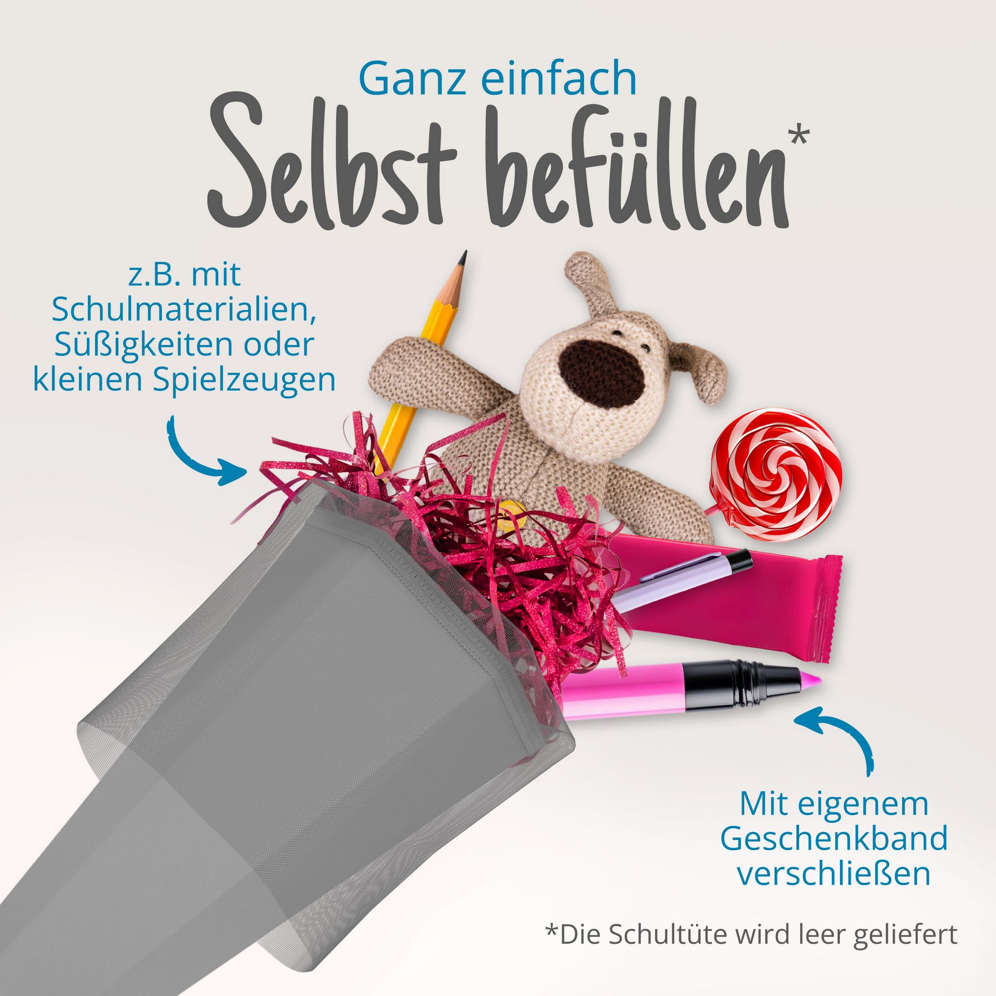 itenga Bastelschult�te mit Verschluss GRAU 6eckig 85cm