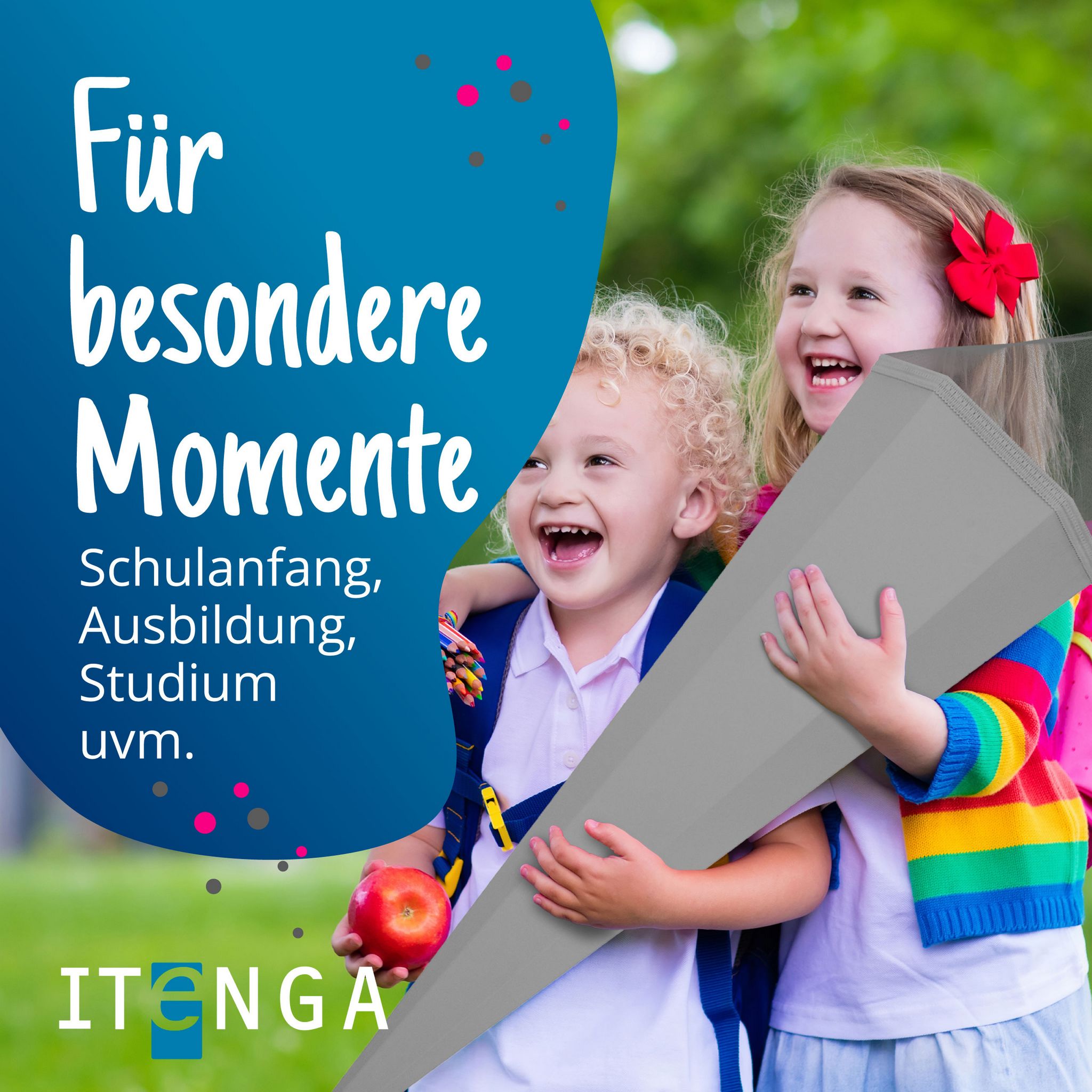 itenga Bastelschult�te mit Verschluss GRAU 6eckig 85cm