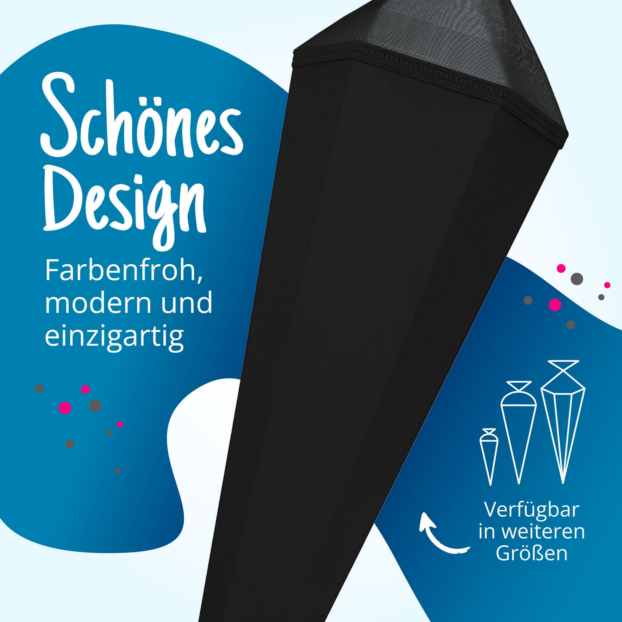 itenga Bastelschult�te mit Verschluss SCHWARZ 6eckig 85cm
