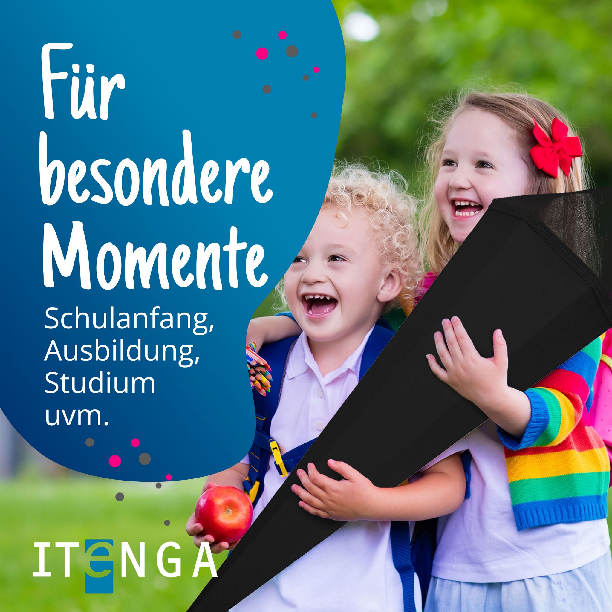 itenga Bastelschult�te mit Verschluss SCHWARZ 6eckig 85cm