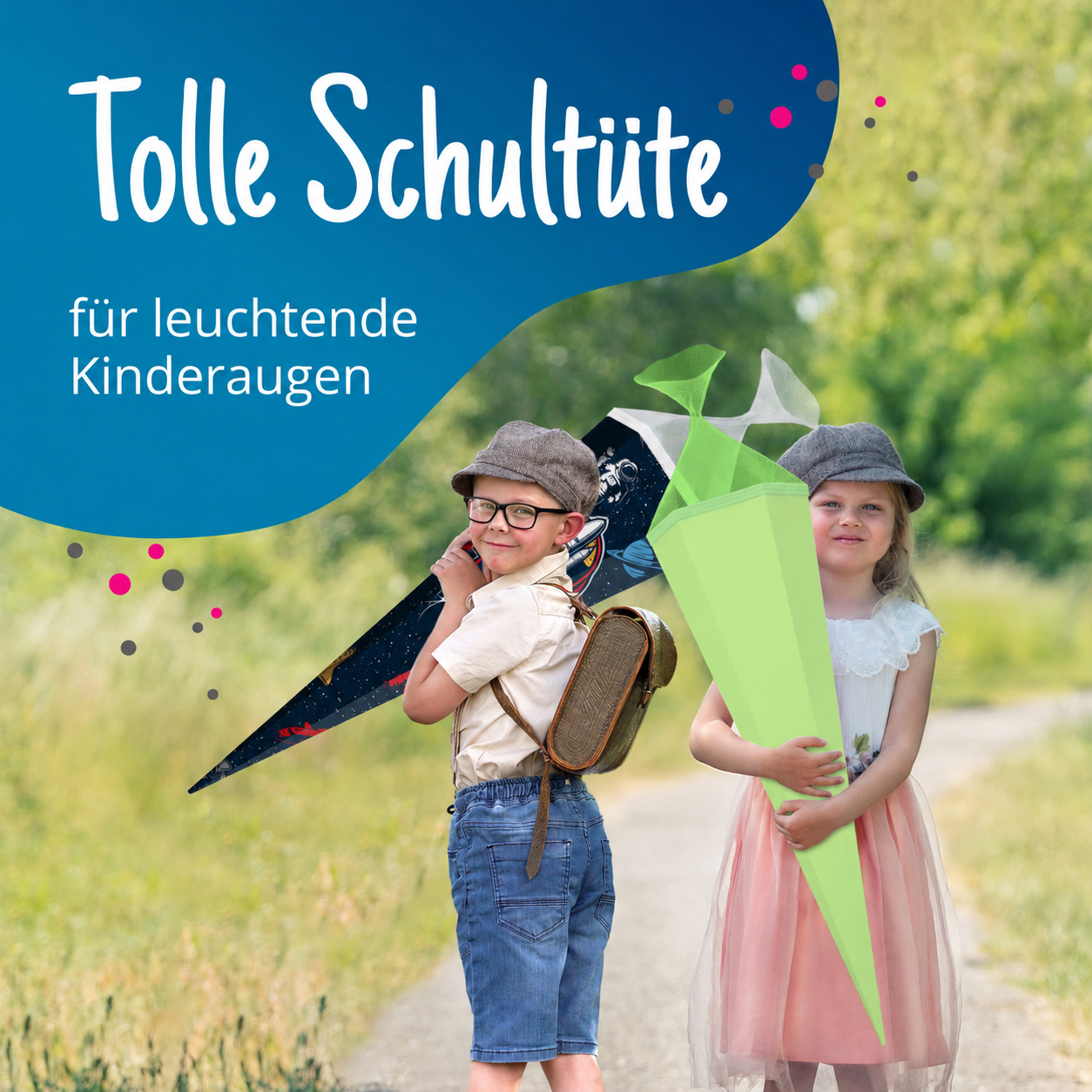 itenga Bastelschult�te mit Verschluss HELLGR�N 6eckig 85cm