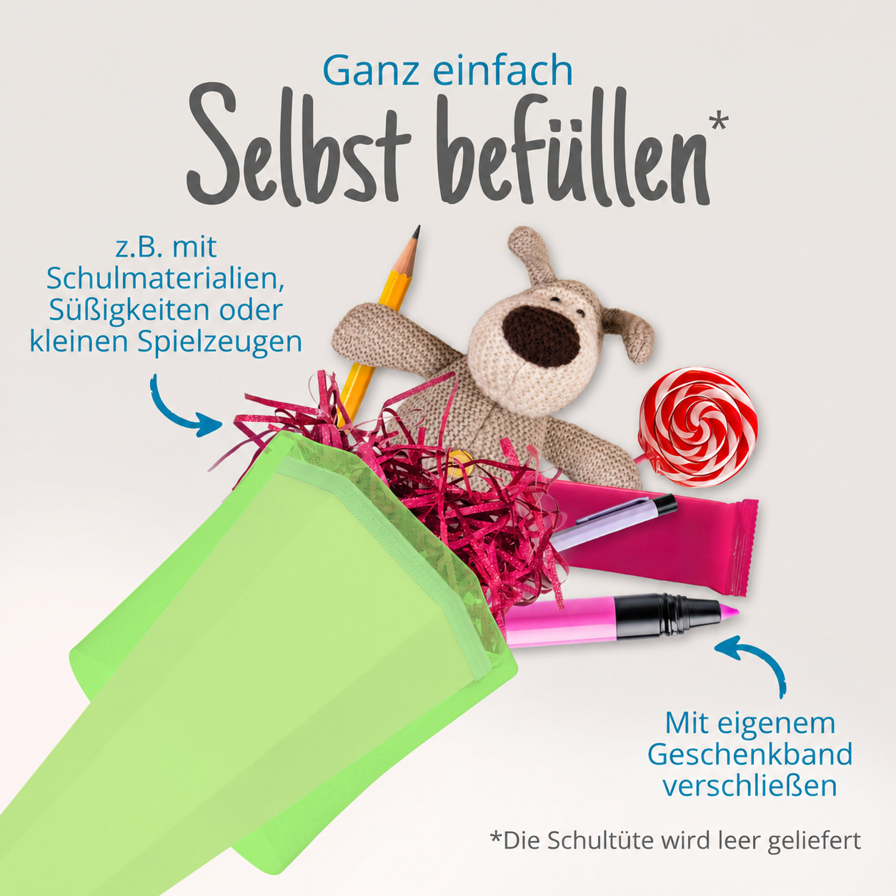 itenga Bastelschult�te mit Verschluss HELLGR�N 6eckig 85cm