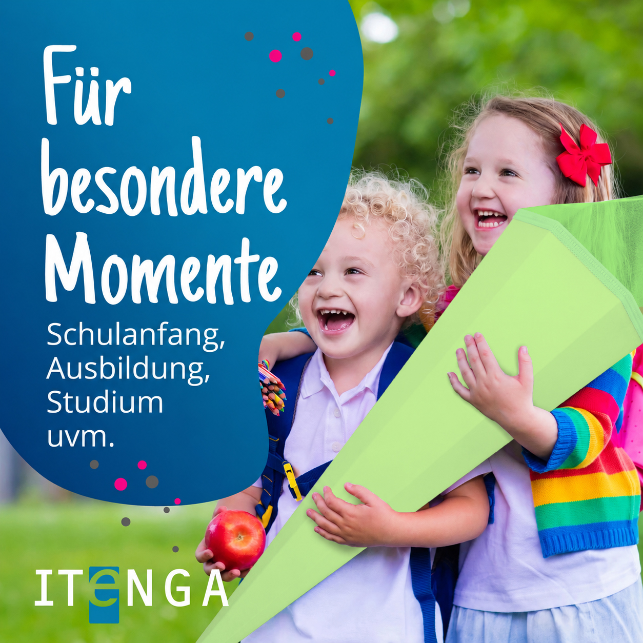 itenga Bastelschult�te mit Verschluss HELLGR�N 6eckig 85cm