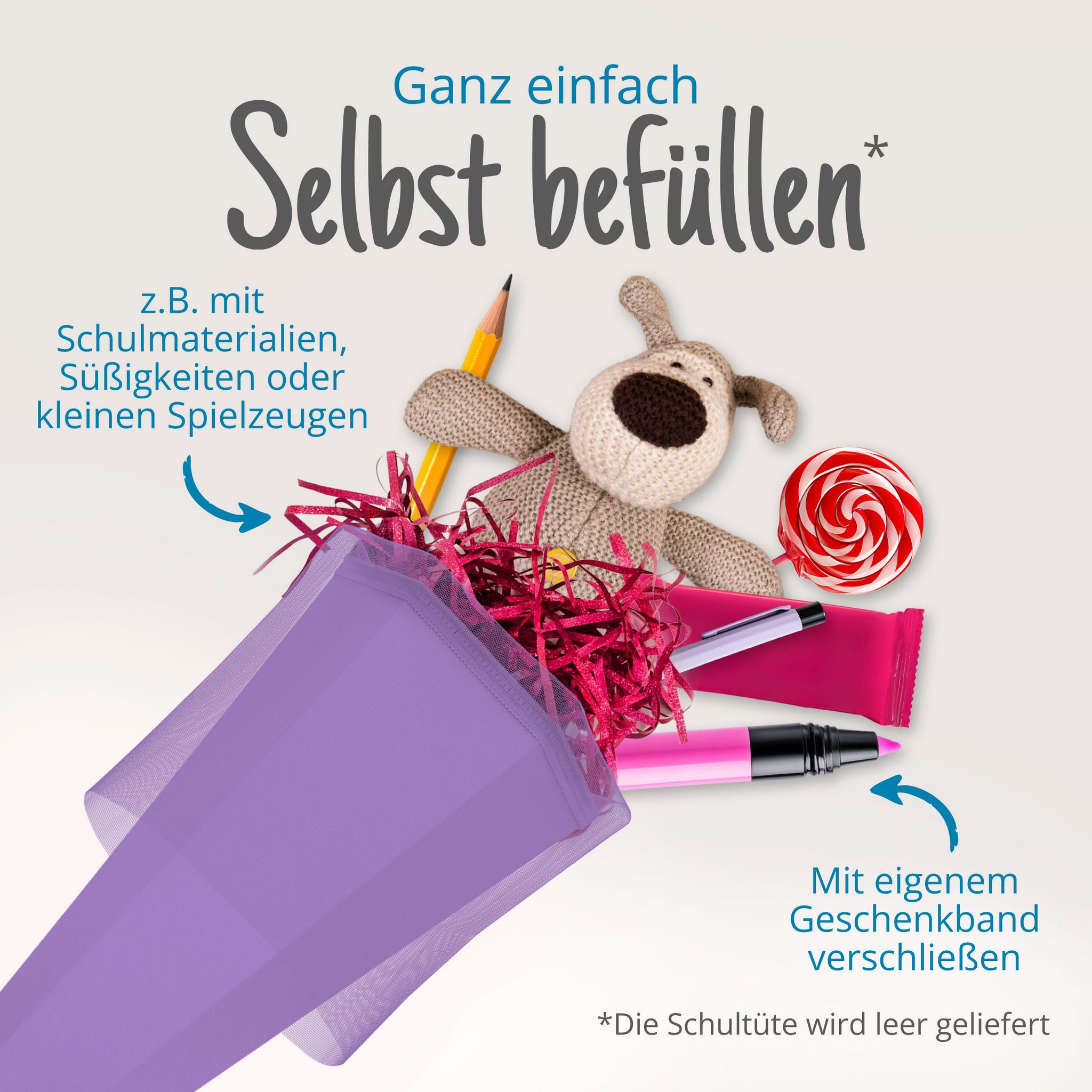 itenga Bastelschult�te mit Verschluss LILA 6eckig 85cm