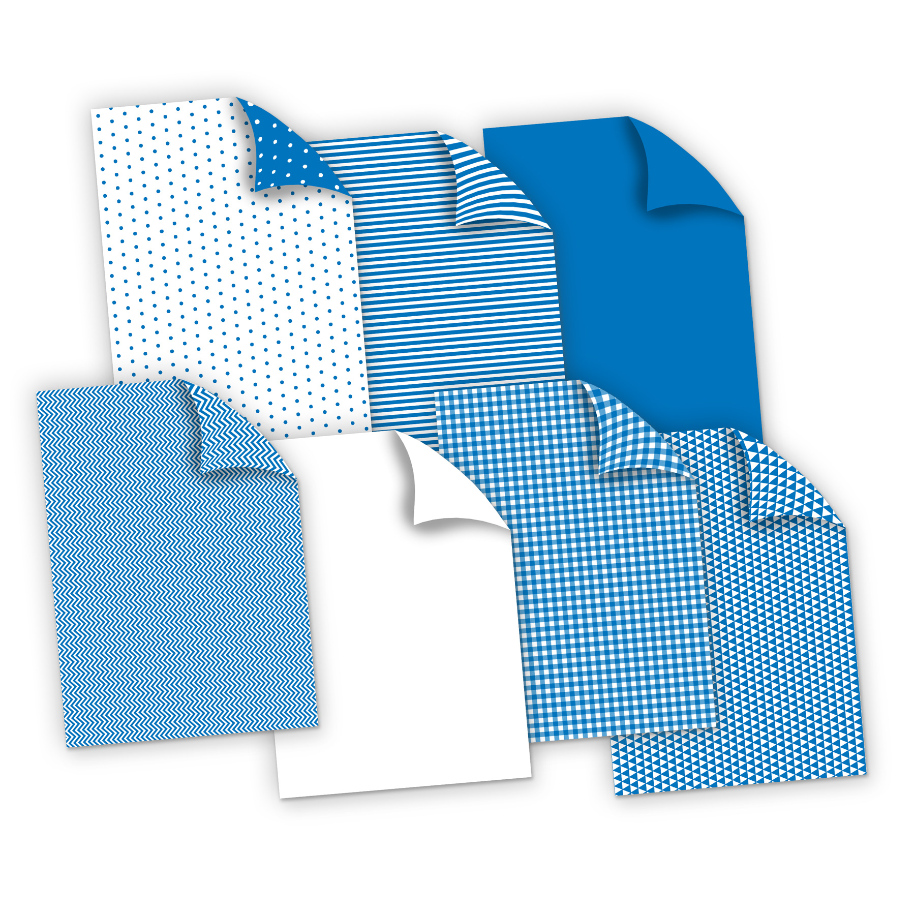 itenga Fotokarton Bastelkarton mit Muster Set BLAU DIN A...