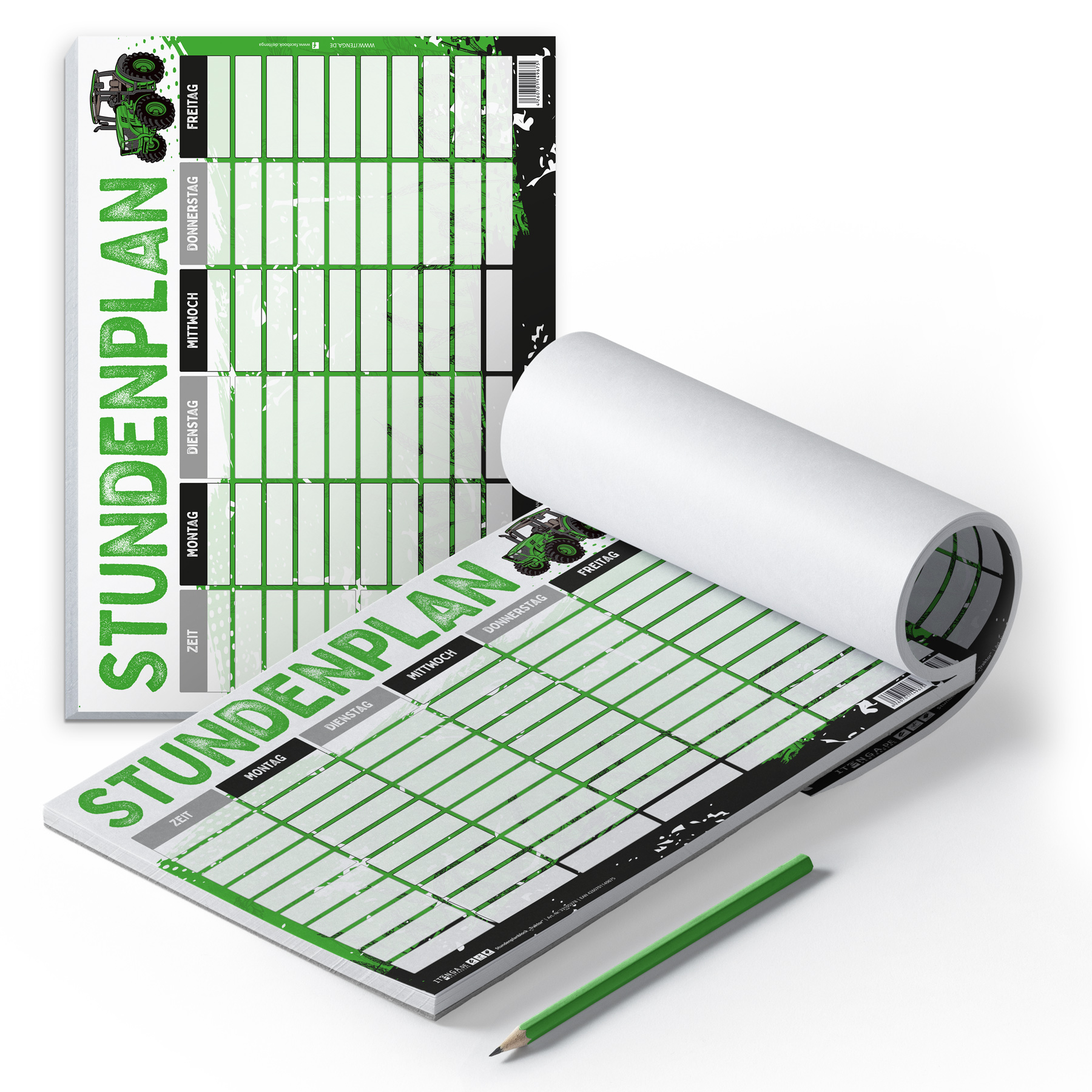 itenga Stundenplan Block 25 Blatt Motiv TRAKTOR DIN A4