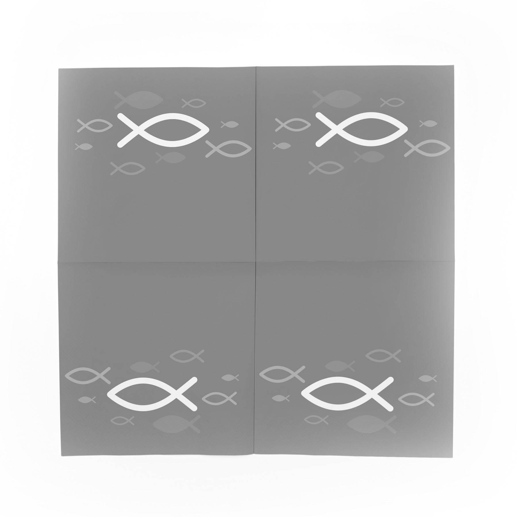 itenga Servietten Fisch GRAU WEISS 30 x 30 cm 3-lagig 20...