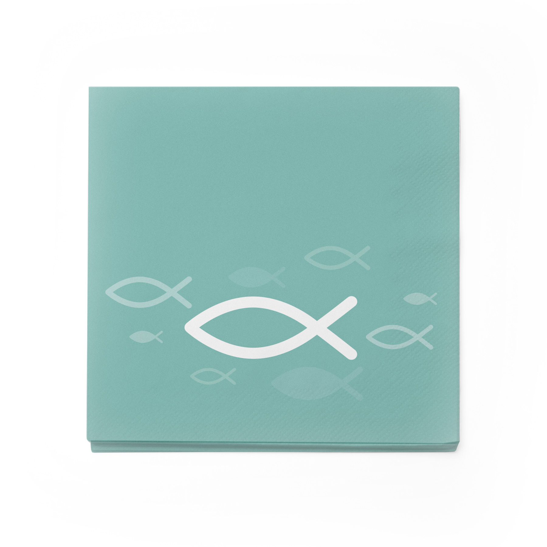 itenga Servietten Fisch t�rkis wei� 30 x 30 cm 3-lagig 2...