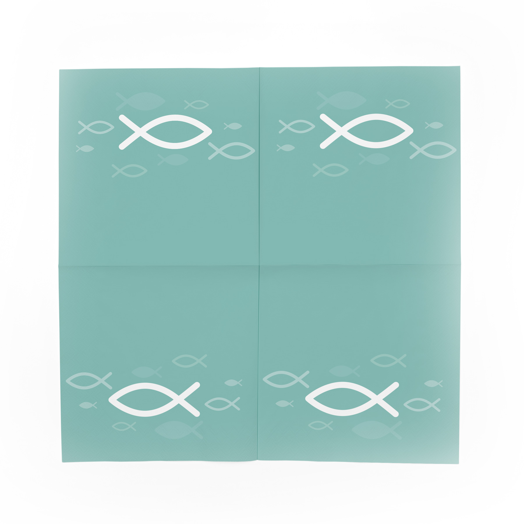itenga Servietten Fisch t�rkis wei� 30 x 30 cm 3-lagig 2...