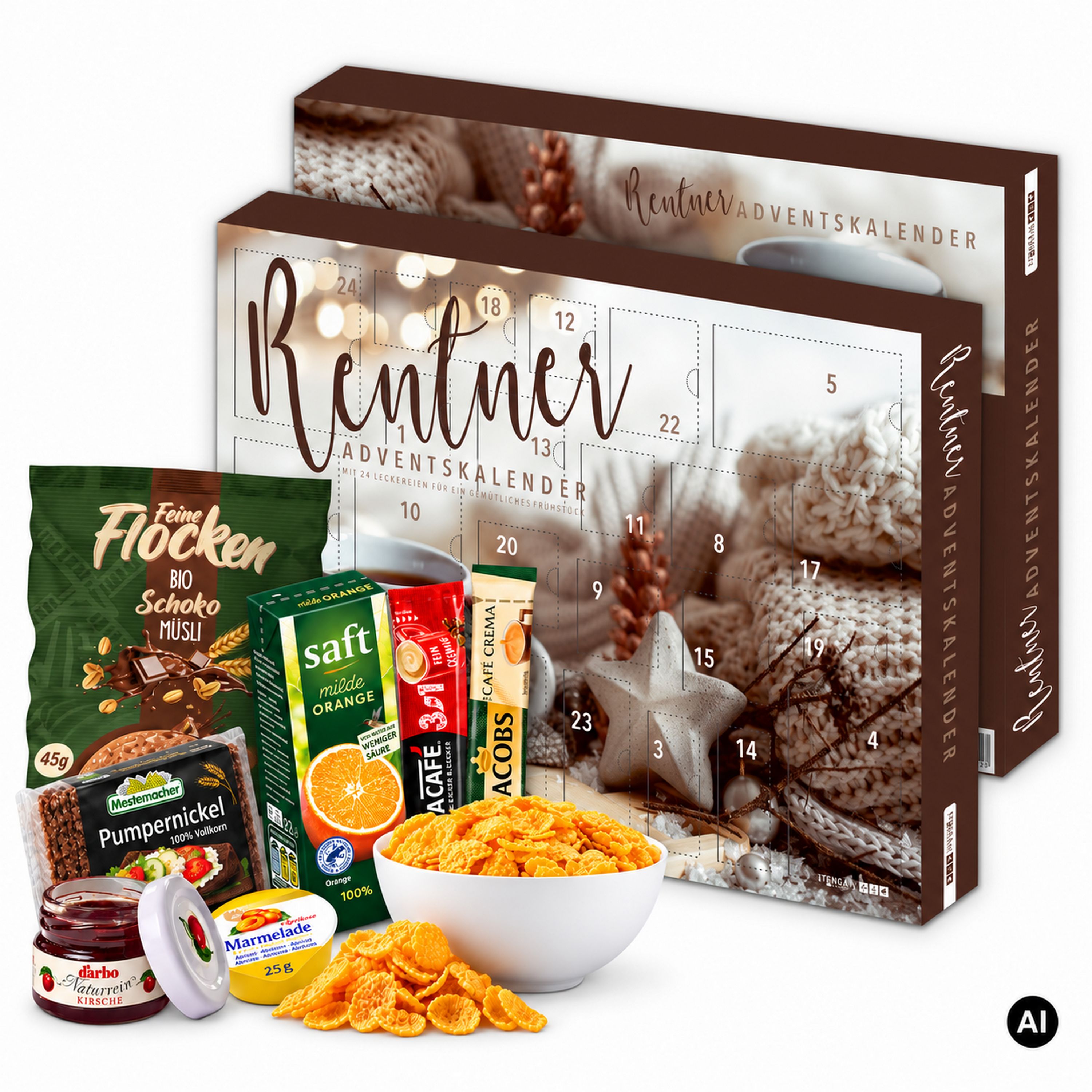 itenga Adventskalender Rentner mit Fr�hst�cksartikeln - ...