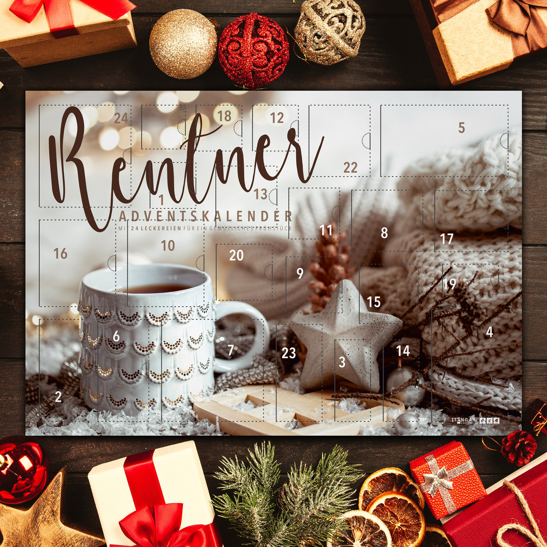 itenga Adventskalender Rentner mit Fr�hst�cksartikeln - ...