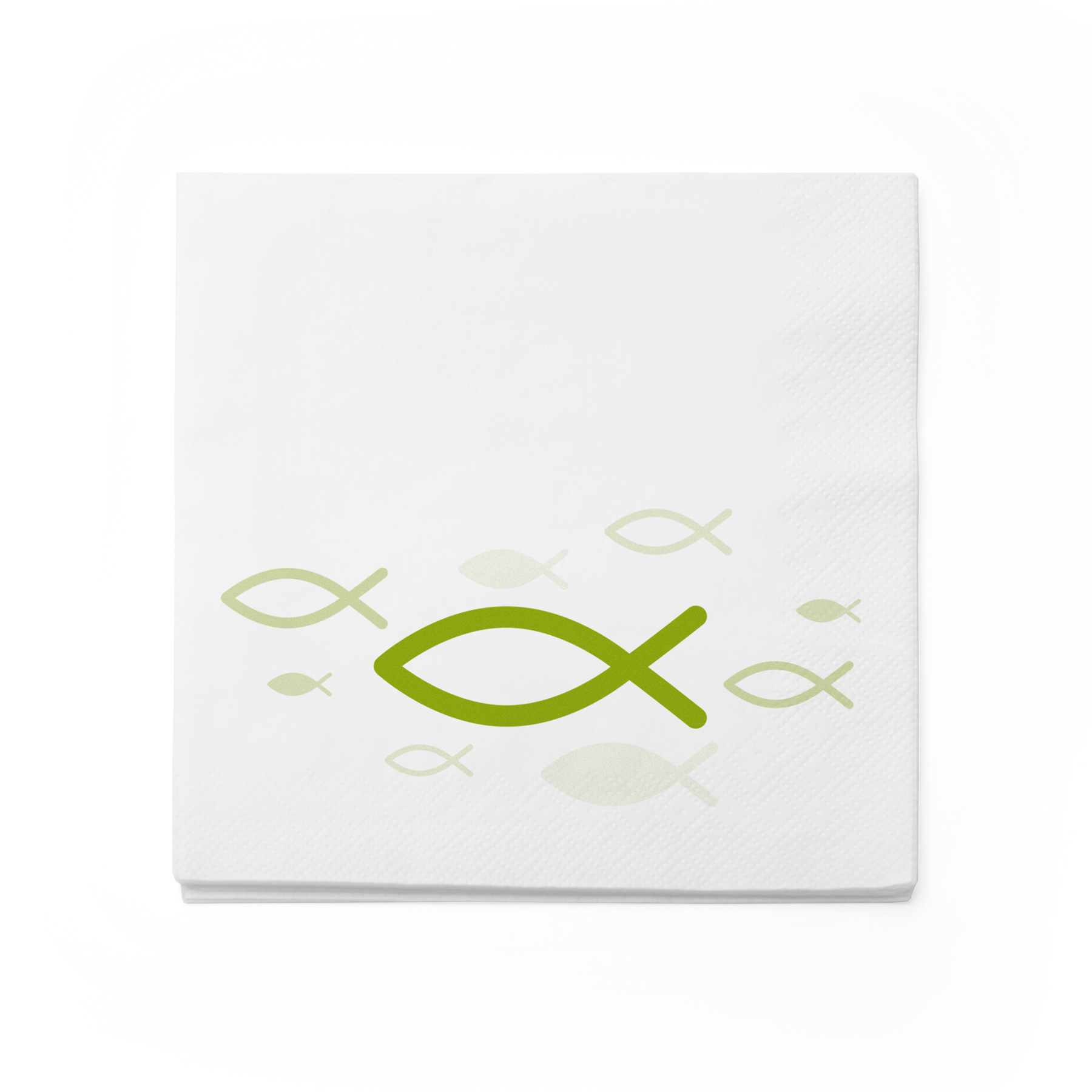 itenga Servietten Fisch Gr�n 30 x 30 cm 3-lagig 80 St�ck