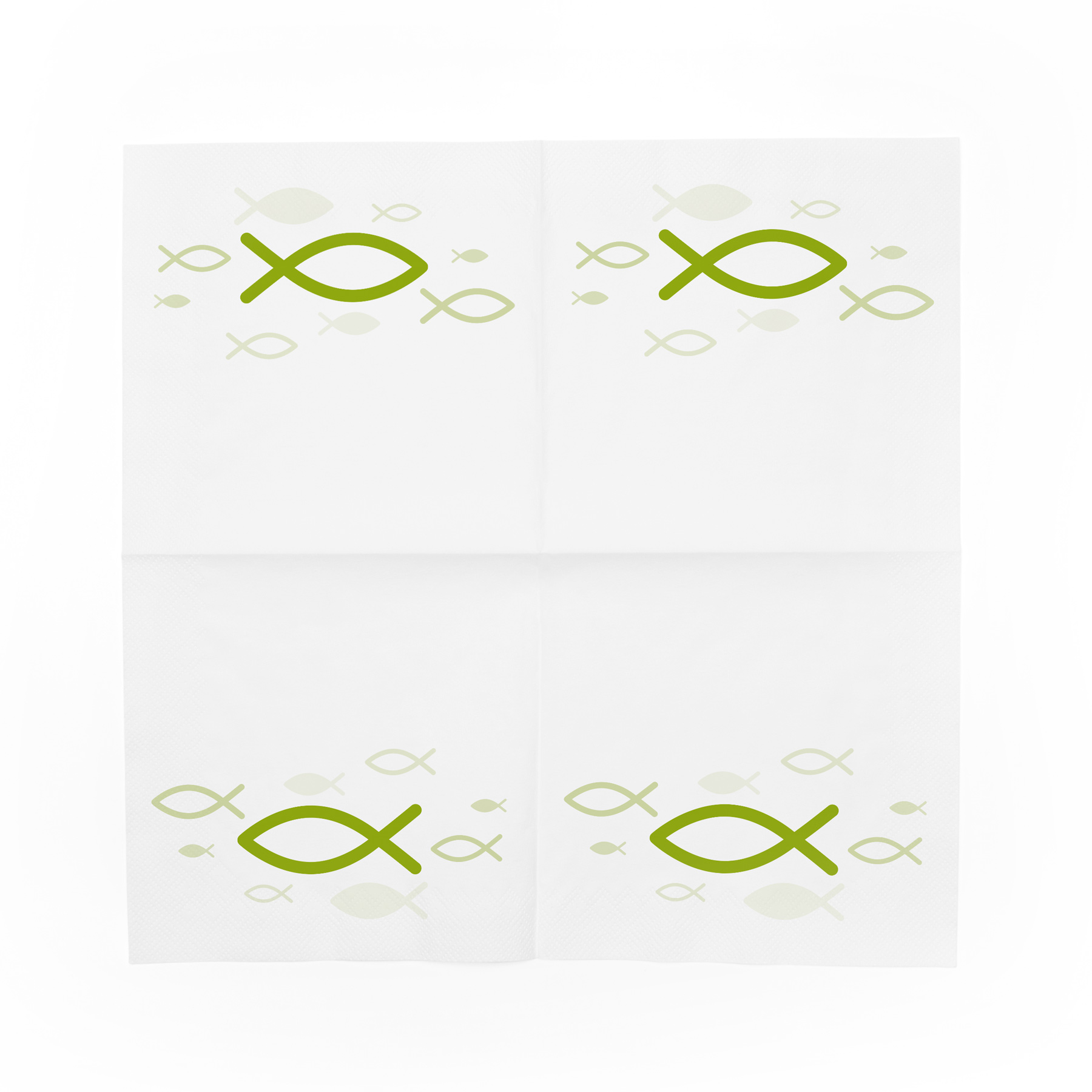 itenga Servietten Fisch Gr�n 30 x 30 cm 3-lagig 80 St�ck