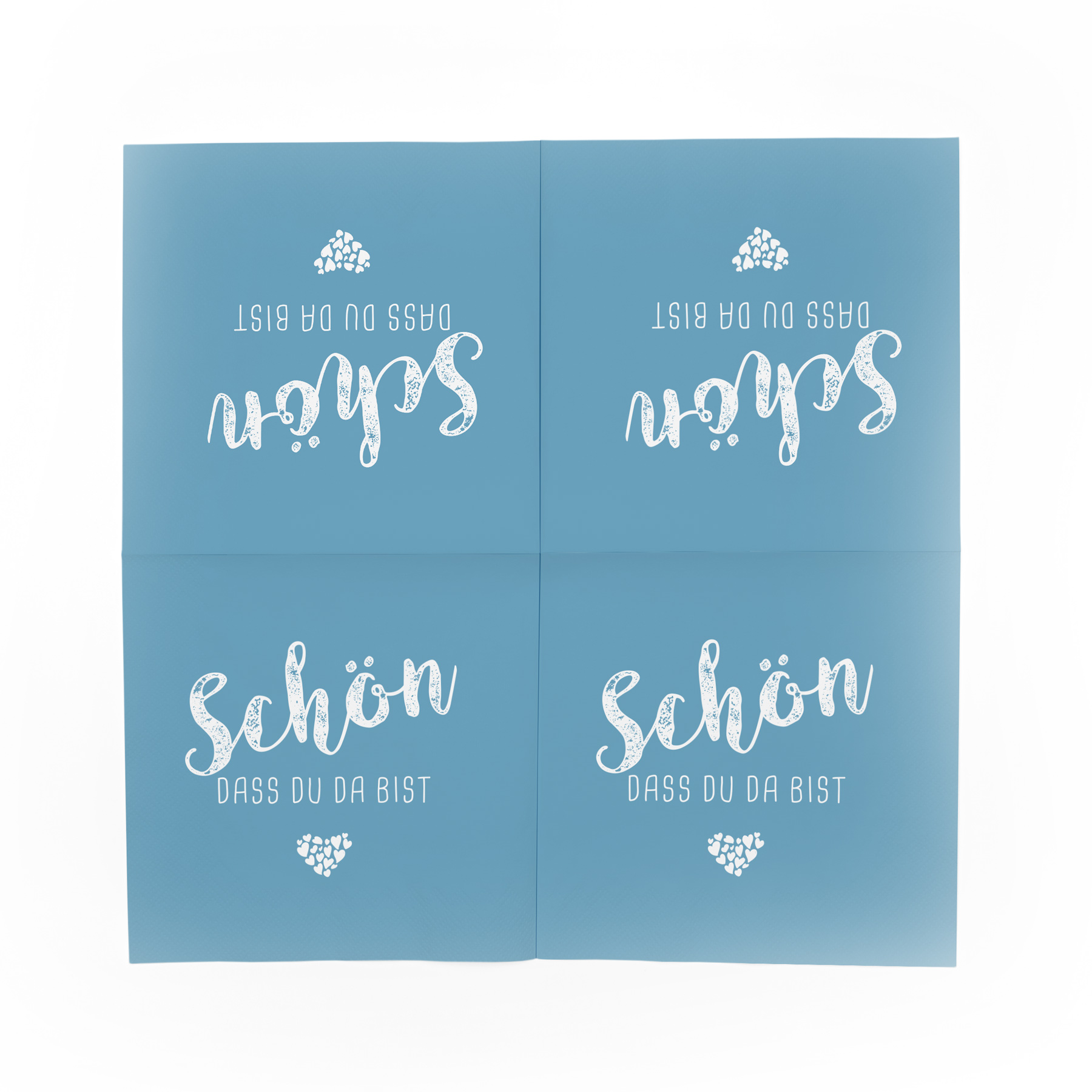 itenga 20x Serviette Sch�n dass du da bist blau nordic blue