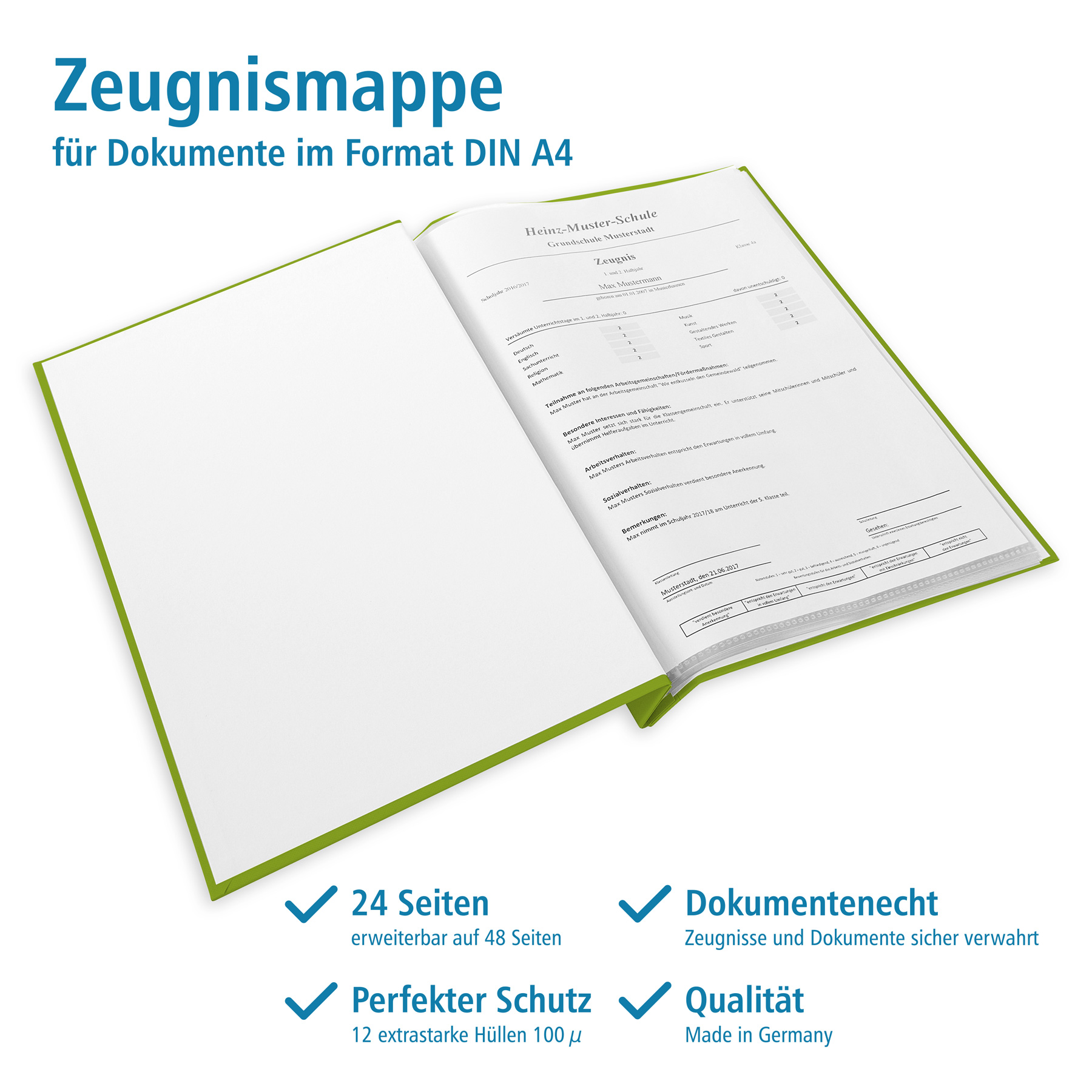 itenga Zeugnismappe A4 mit Schraubverschluss gr�n