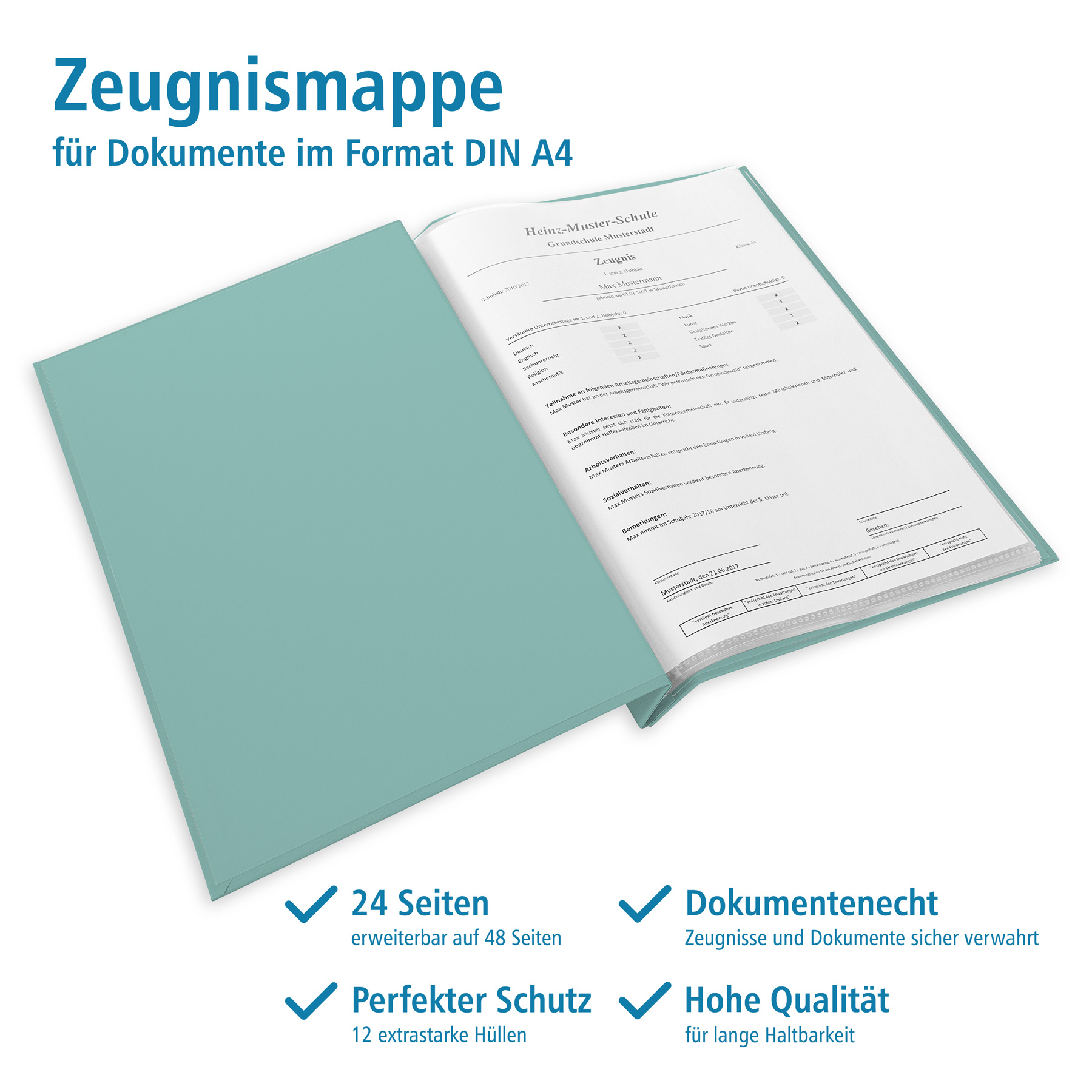 itenga Zeugnismappe A4 mit Schraubverschluss pastell min...