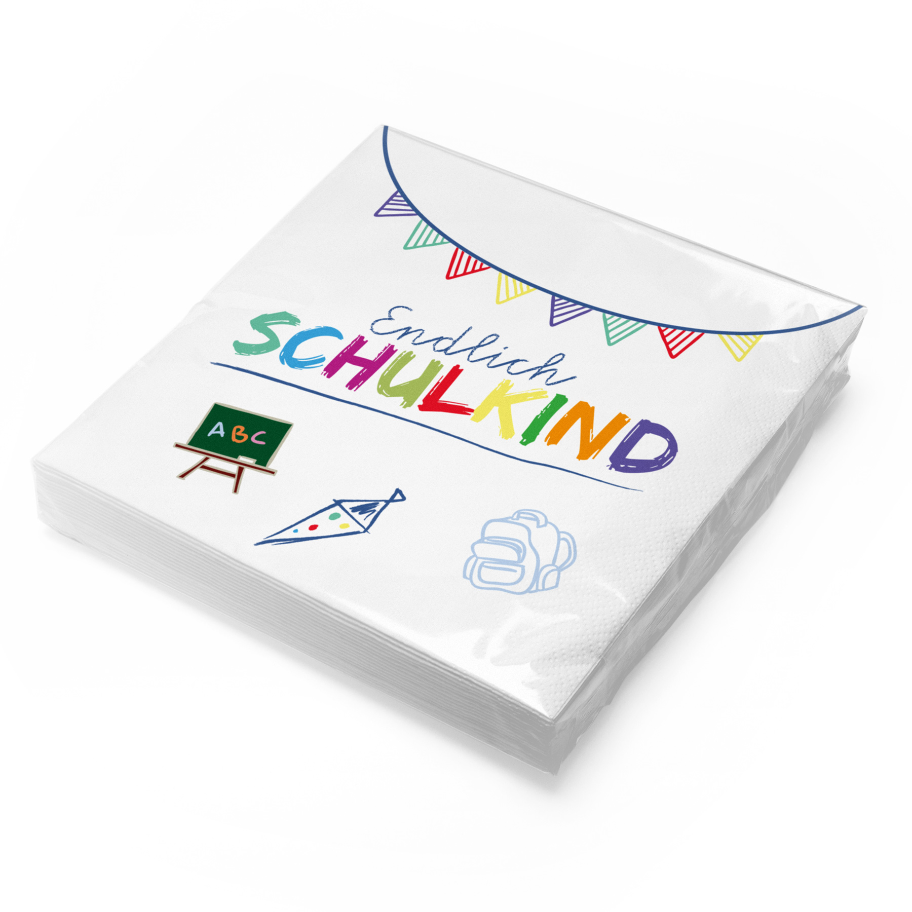itenga 20x Serviette Schulanfang Endlich Schulkind wei� ...