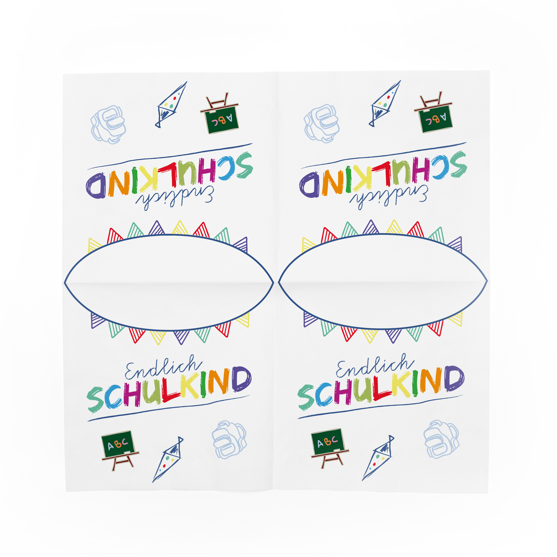 itenga 20x Serviette Schulanfang Endlich Schulkind wei� ...