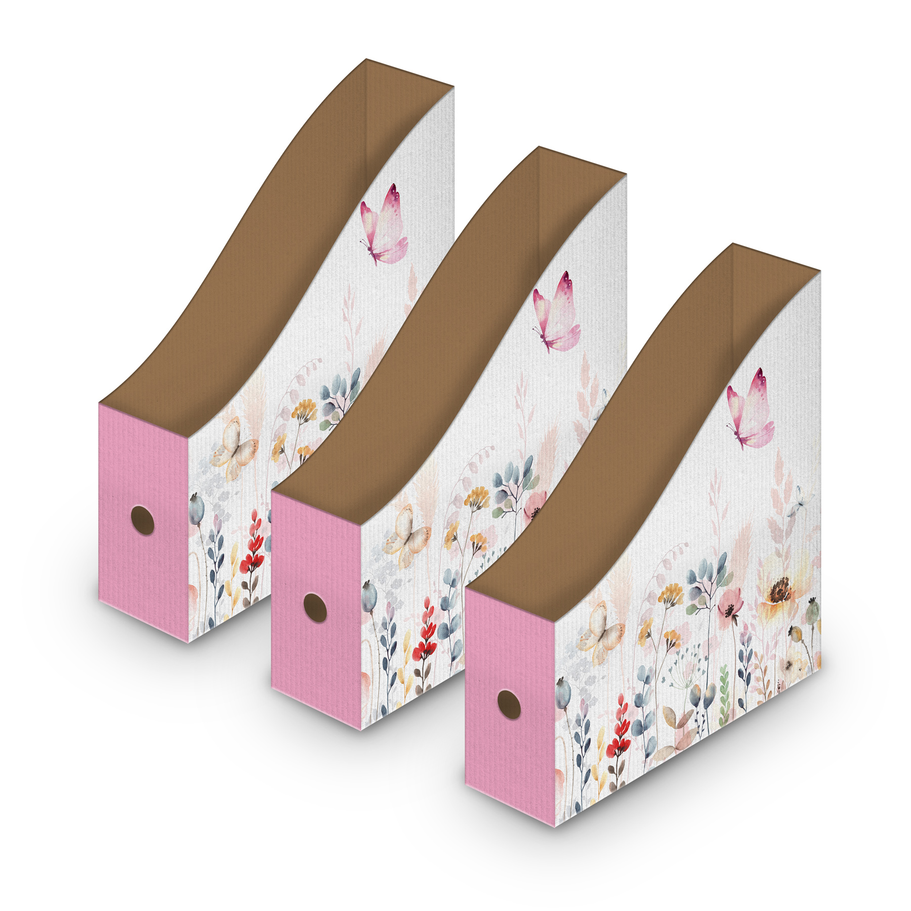 itenga 3er SET Wellpappe Motiv Stehsammler Schmetterling...
