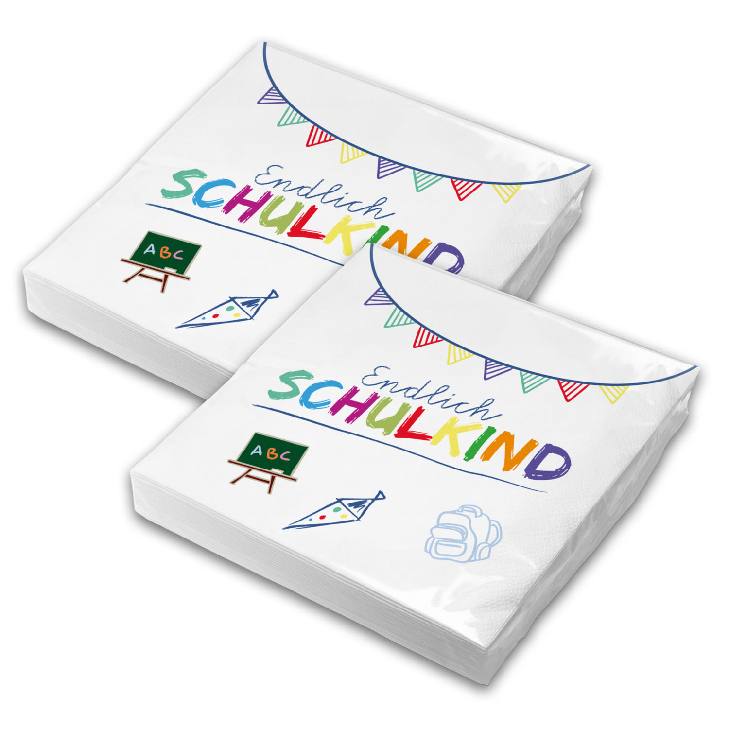 itenga 40x Serviette Schulanfang Endlich Schulkind wei� ...