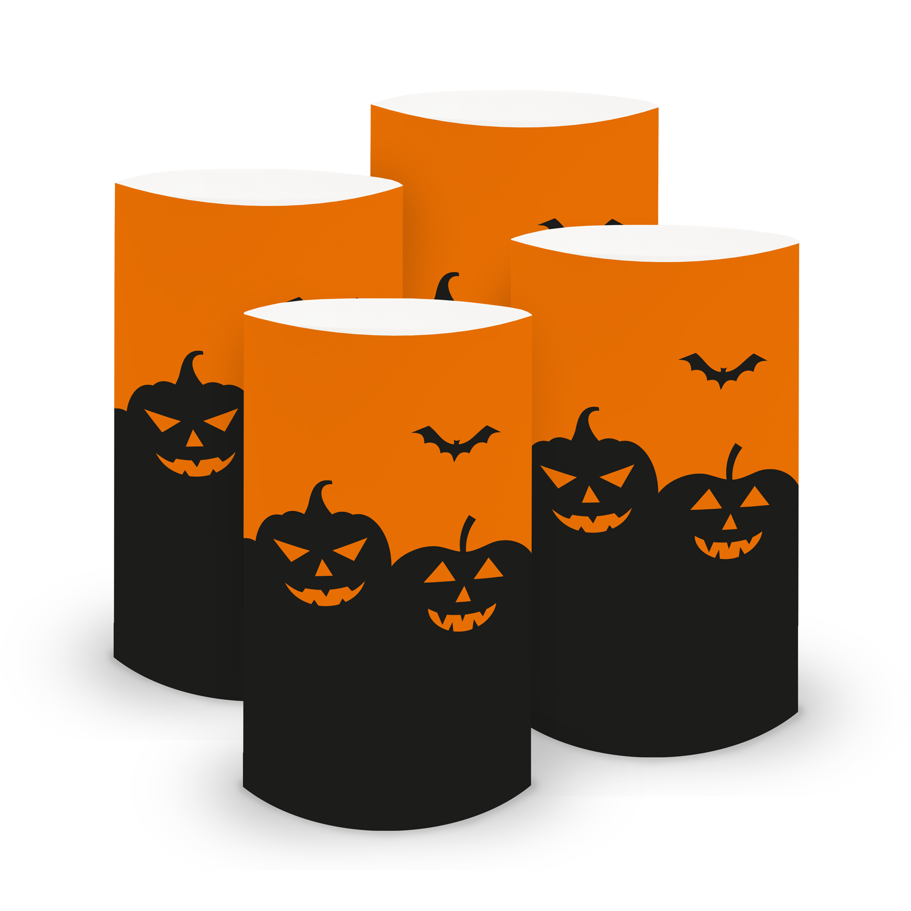 itenga 6x Windlicht klein Halloween 10,0 cm