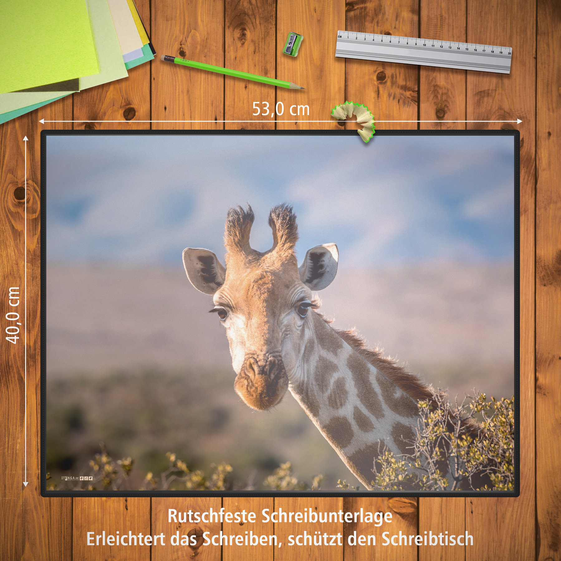 itenga Schreibunterlage V2 Motiv Giraffe 400 x 530 mm