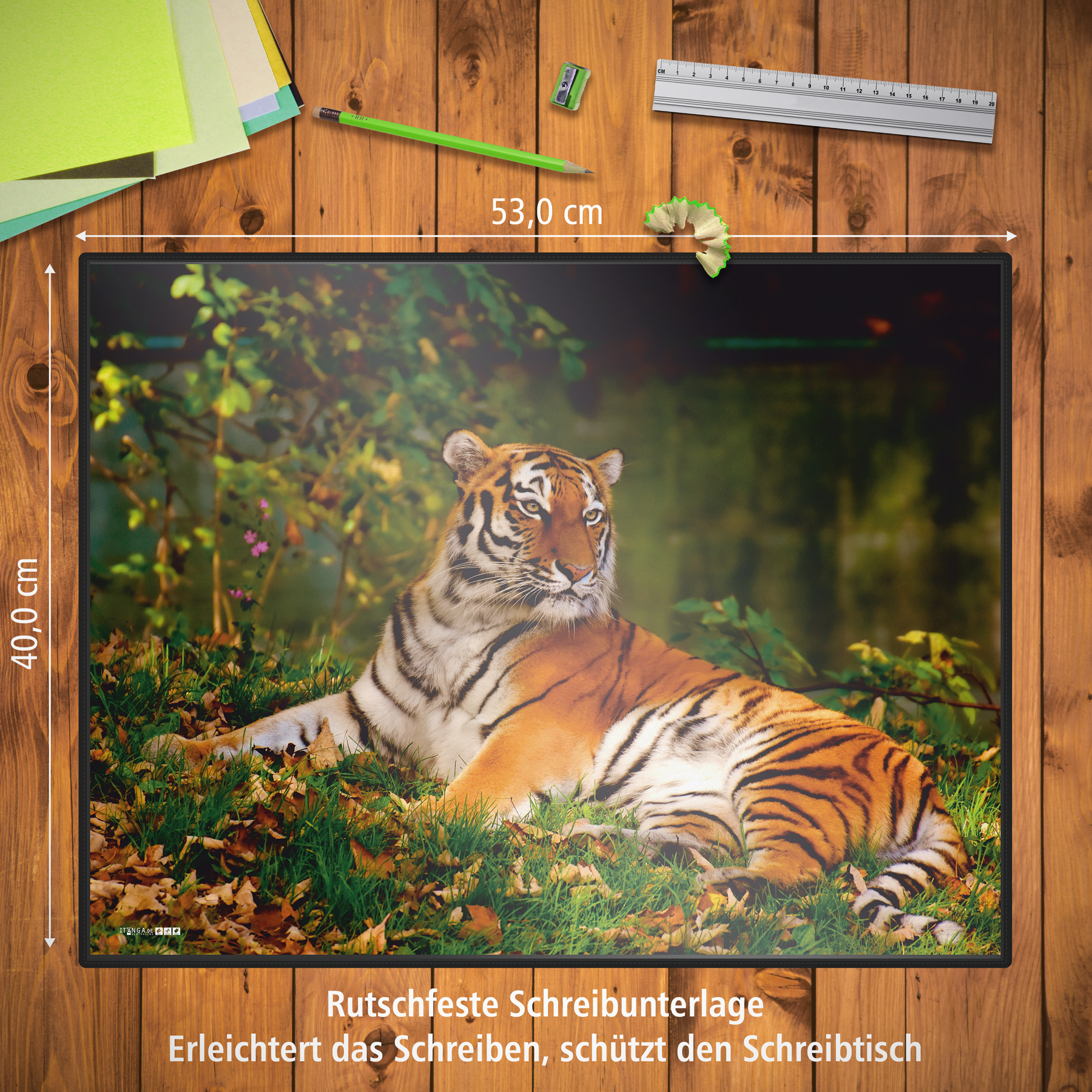 itenga Schreibunterlage V2 Motiv Tiger 400 x 530 mm