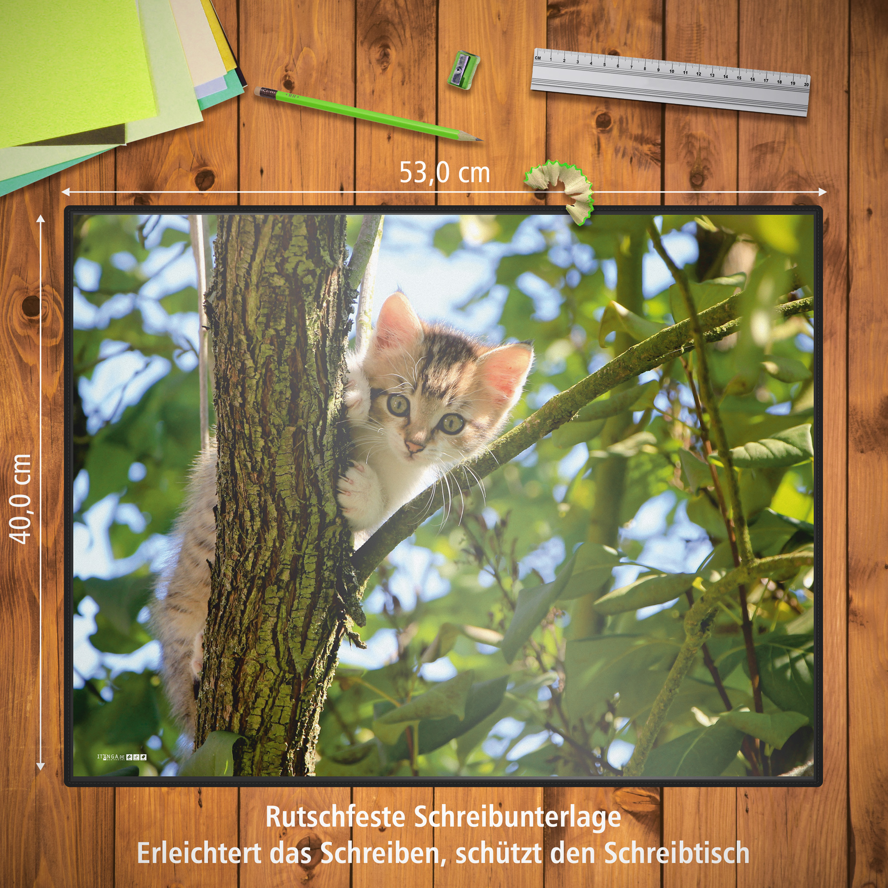 itenga Schreibunterlage V2 Motiv Katze 400 x 530 mm