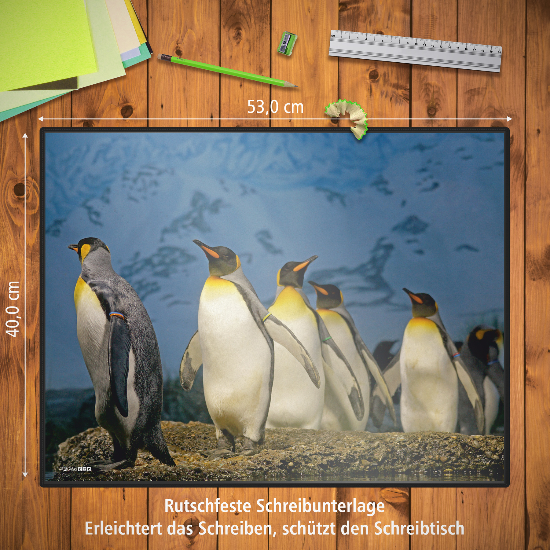itenga Schreibunterlage V2 Motiv Pinguin 400 x 530 mm
