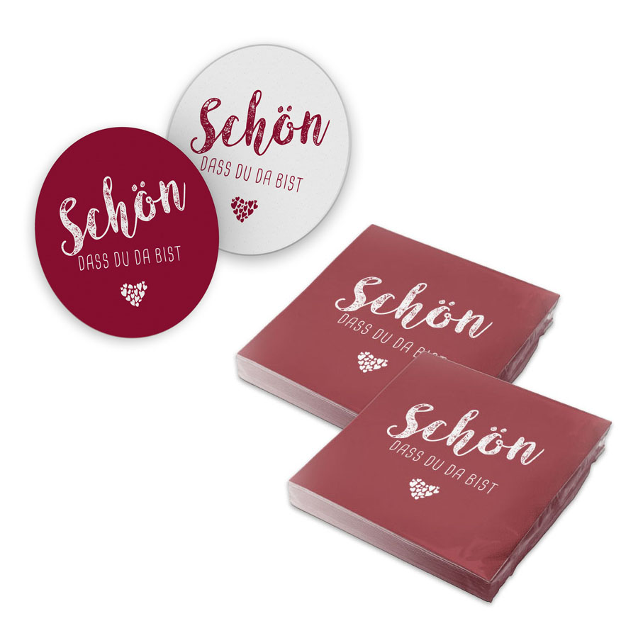 itenga 40x Serviette Sch�n dass du da bist mit 40x Bierd...