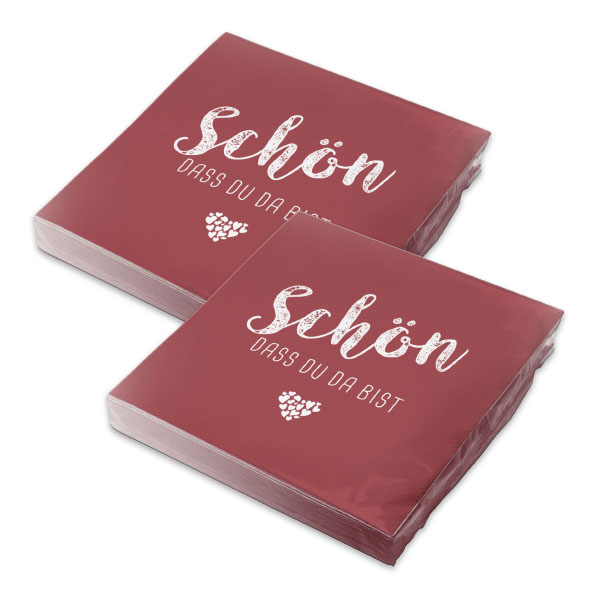 itenga 40x Serviette Sch�n dass du da bist mit 40x Bierd...